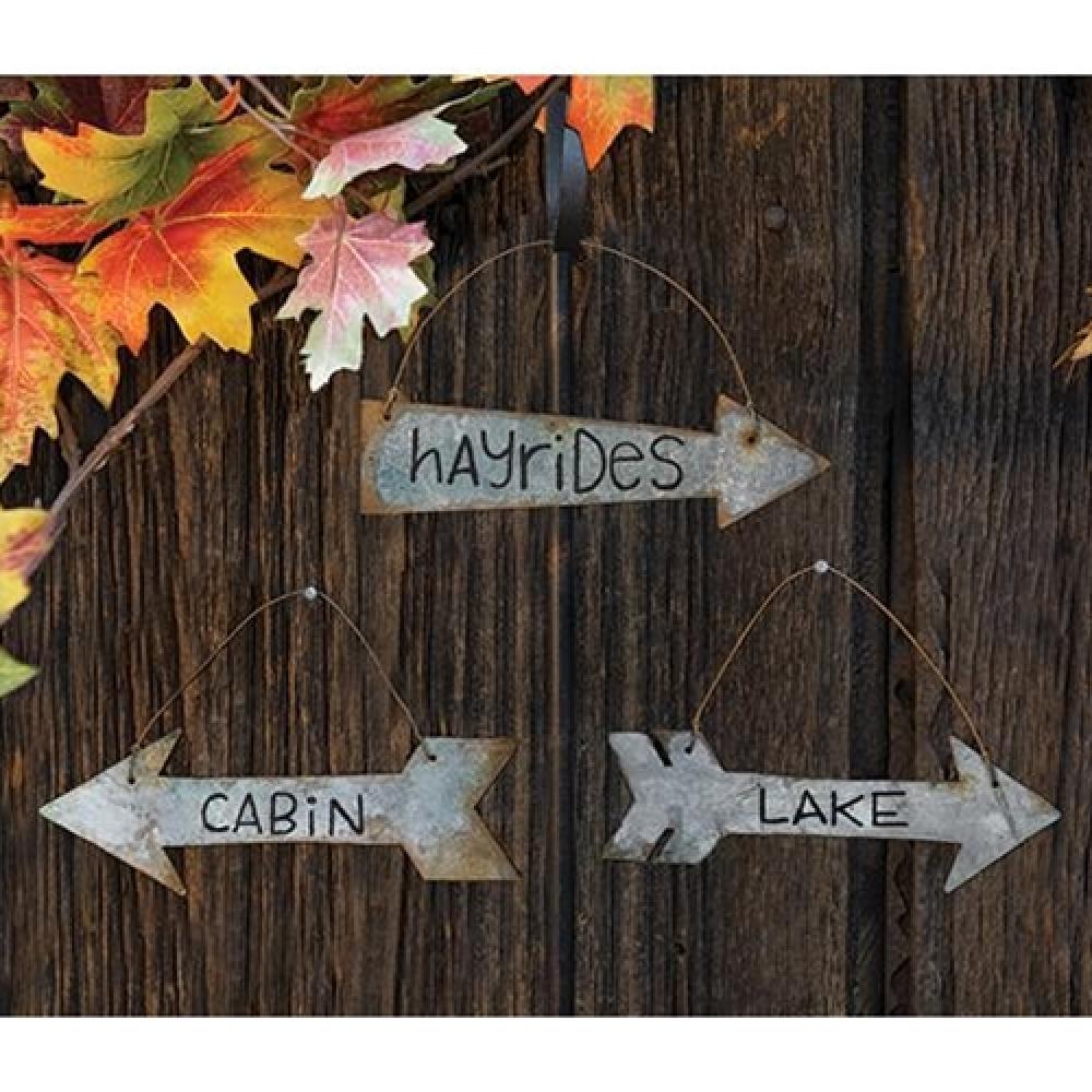 Rustic Cabin Arrow Ornaments Set of 3 - Wooden Wall Decor for Farmhouse, Lodge & Cabin - Perfect for Christmas, Thanksgiving & Home Décor