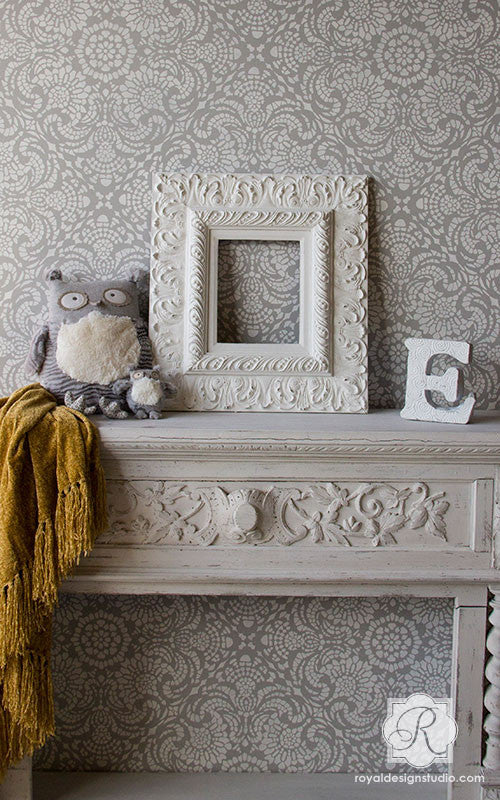Esperanza Lace Tile Stencil - DIY Ceramic & Mosaic Tile Decoration Kit for Home Renovation - Perfect for Bathroom, Kitchen Backsplash, and Floor Tile Designs