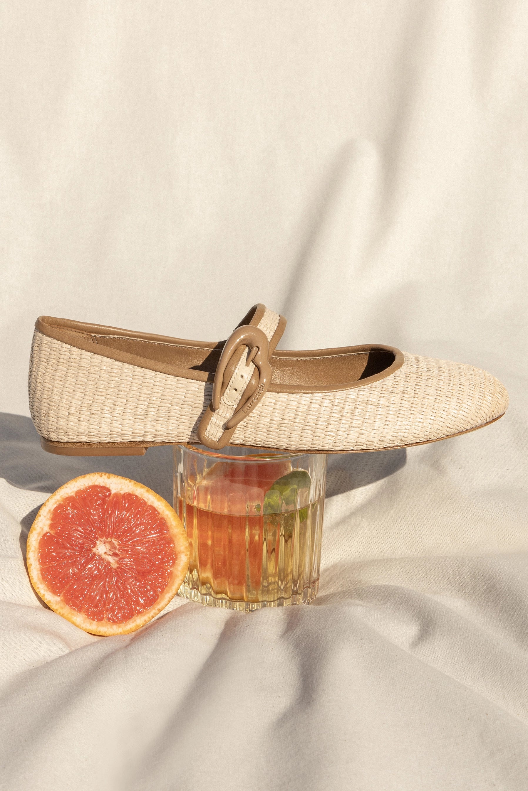 Verona Ballet Flats - Natural Raffia & Hazelnut Trim Comfortable Women's Shoes | Perfect for Casual Wear, Office & Summer Outfits