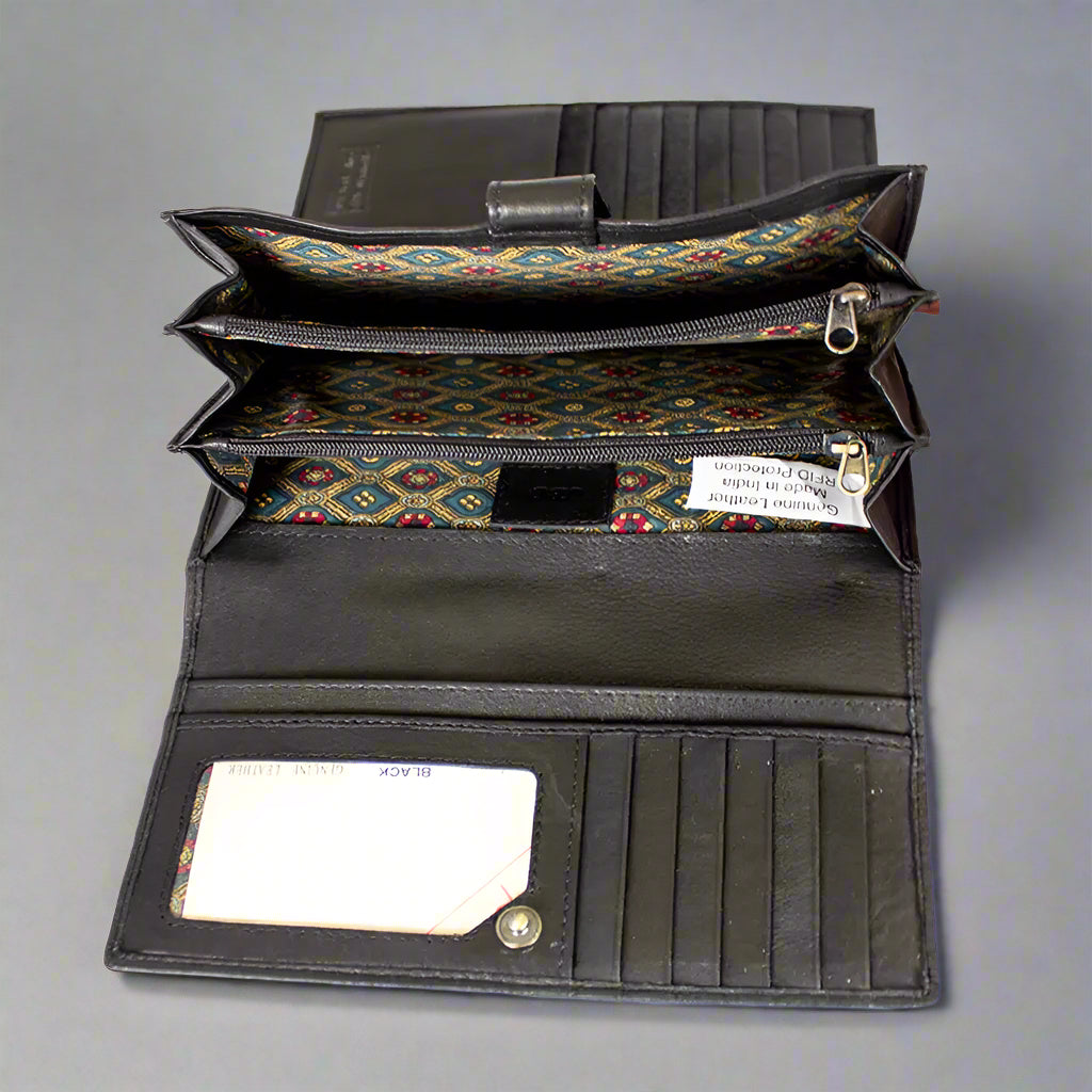 Premium Women's RFID Blocking Leather Wallet - Slim Trifold Design with Multiple Card Slots & ID Window - Perfect for Travel, Work, and Everyday Use