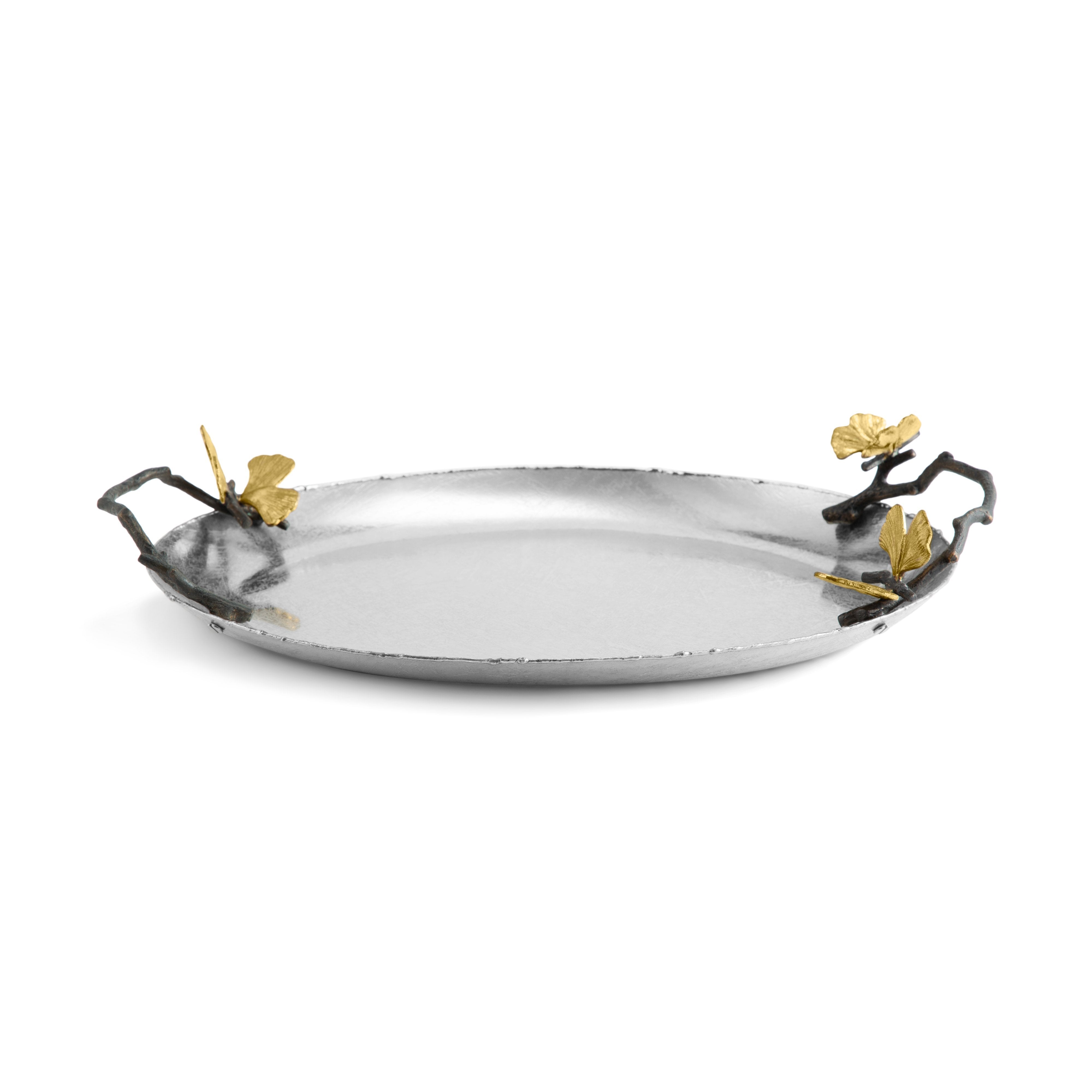 Butterfly Ginkgo Medium Serving Tray - Elegant Decorative Tray for Dining, Kitchen, or Coffee Table - Perfect for Entertaining, Home Decor, and Gift Giving