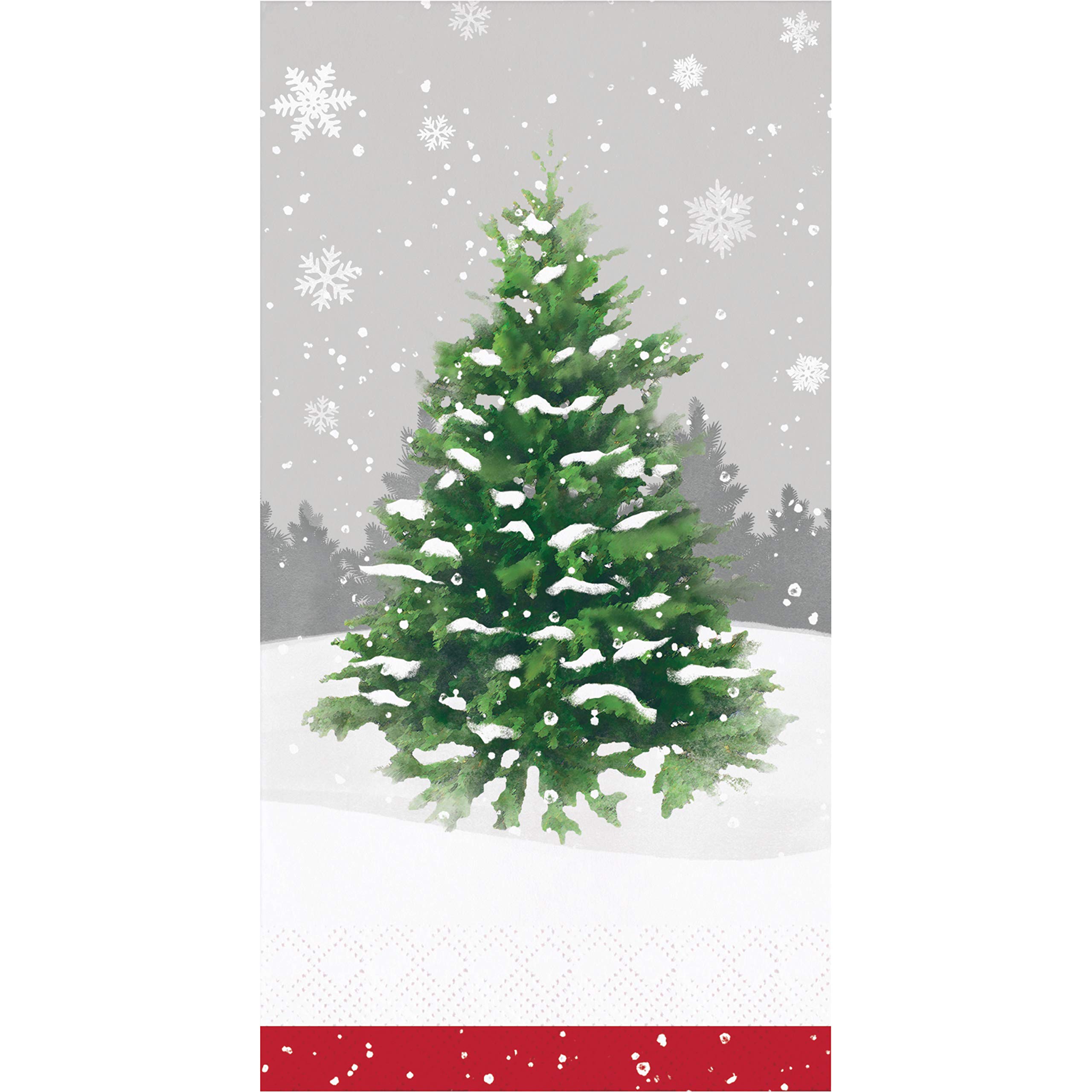 Premium Winter Tree Design Dinner Napkins - 48 Count, Holiday Table Decor for Christmas Parties, Family Gatherings & Festive Dining