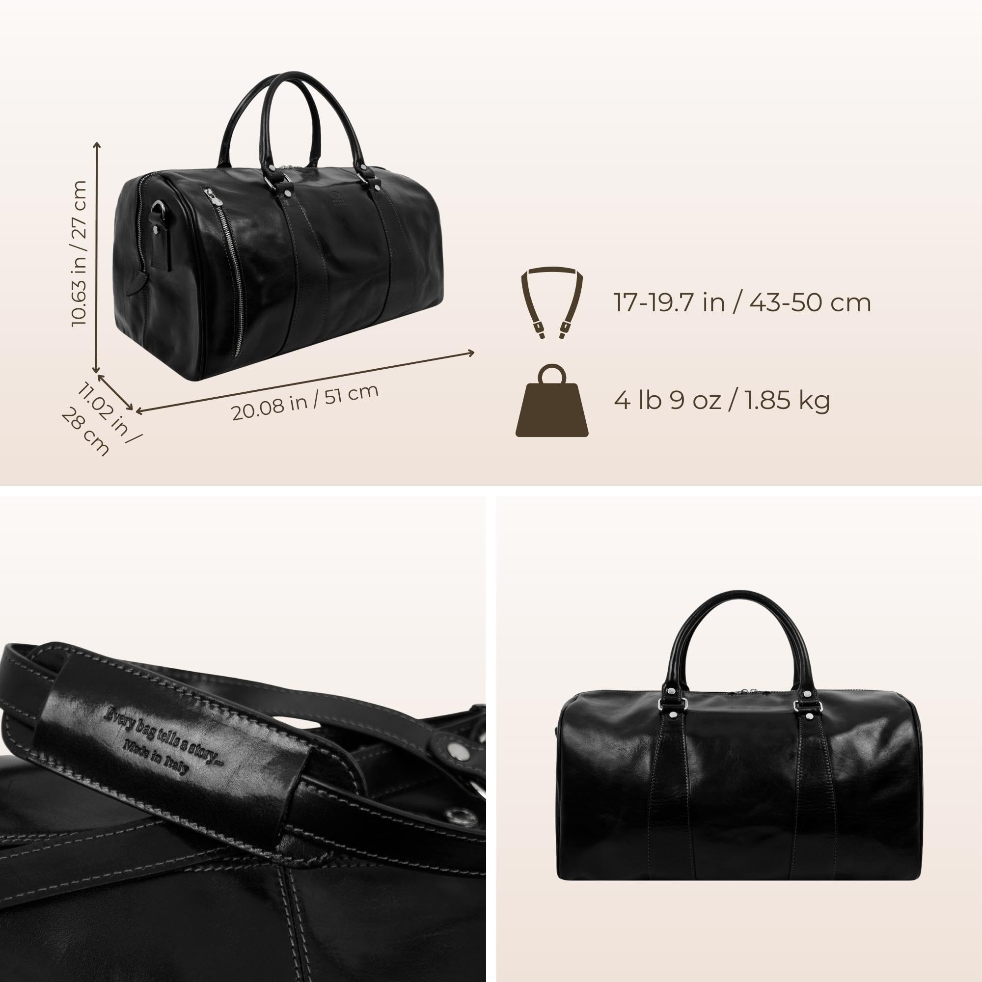 Durable Leather Duffel Bag for Travel & Gym - Weekend Essentials