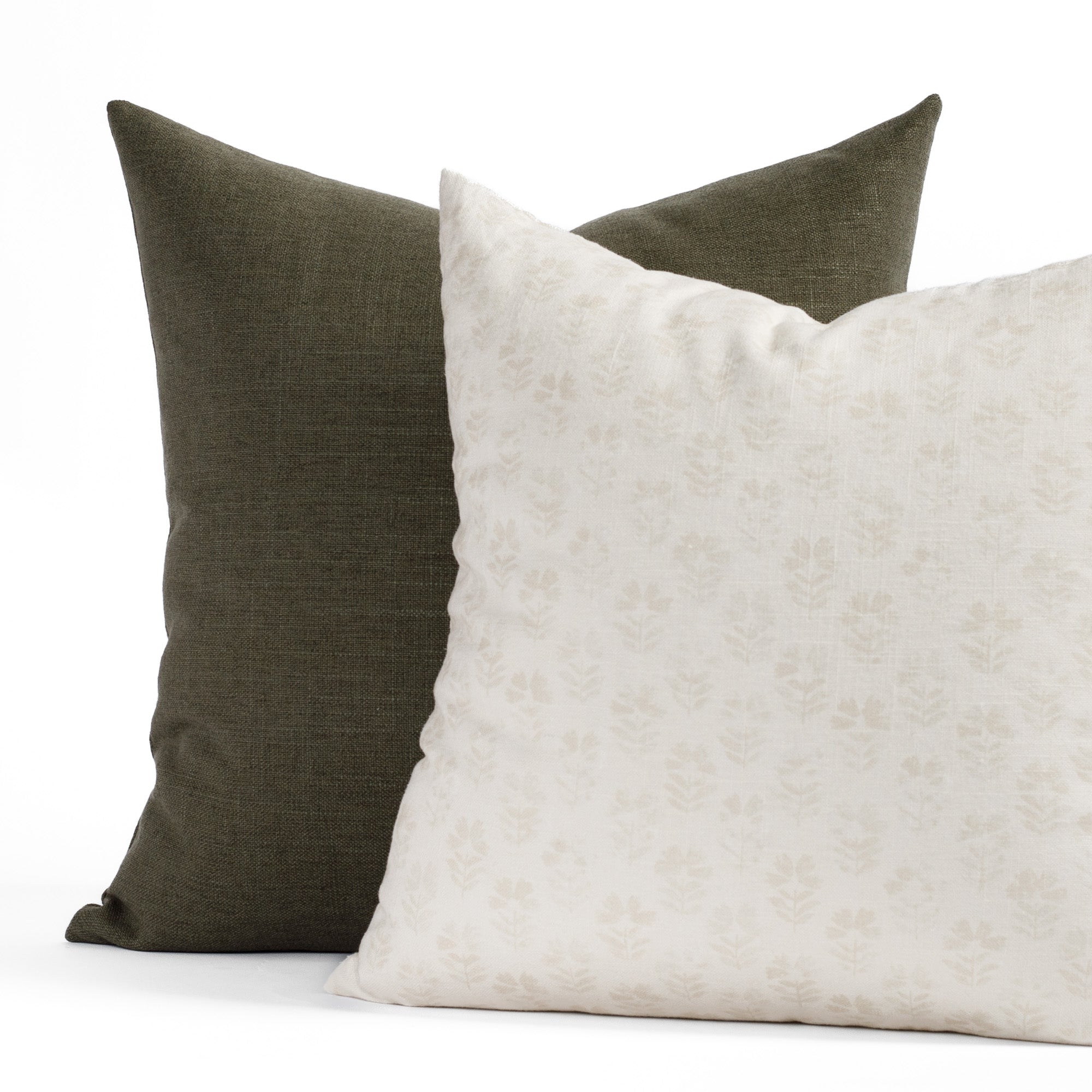 Lincoln 22x22 Inch Decorative Throw Pillow Cover - Soft Moss Green Square Cushion for Sofa, Bed, Living Room & Home Decor