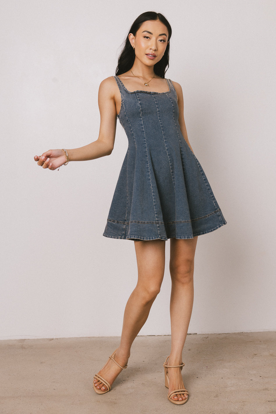 Bennett Denim Mini Dress for Women - Trendy Stretch Denim Skirt Dress with Pockets | Perfect for Casual Outings, Date Nights & Summer Fashion