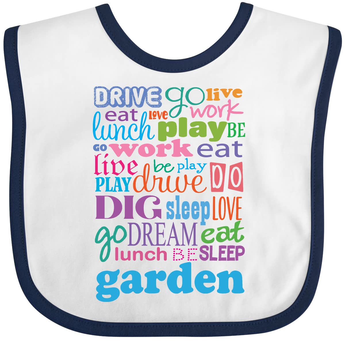 Inktastic Gardening Eat Sleep Garden Baby Bib - Cute Organic Cotton Bib for Babies & Toddlers - Perfect for Feeding, Playtime & Outdoor Activities