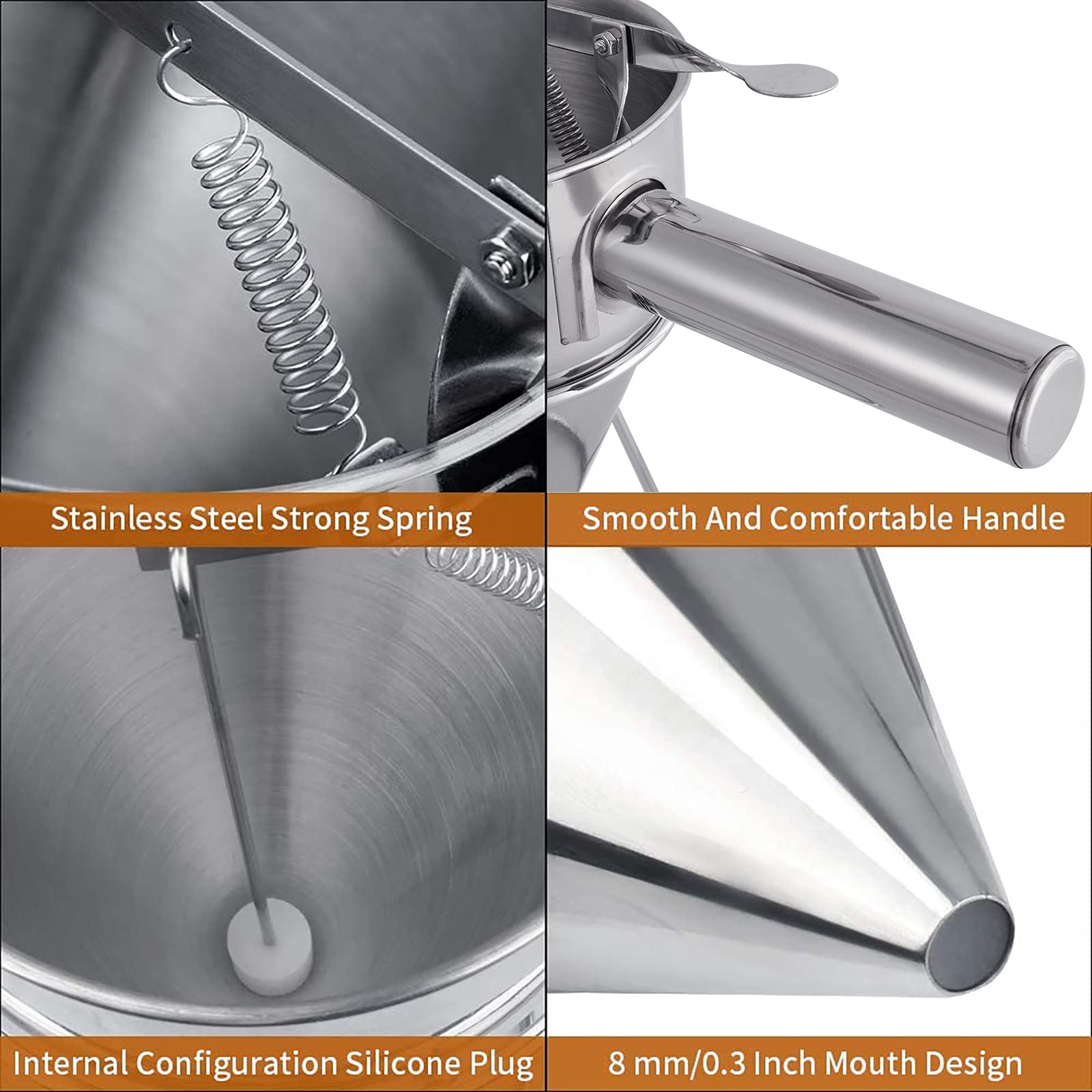 MyLifeUNIT Stainless Steel Pancake Batter Dispenser - Perfect for Pancakes, Waffles & Funnel Cakes - Easy Pour Batter Dispenser with Stand for Breakfast, Brunch & Dessert Making