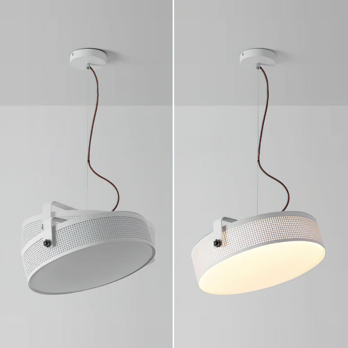 Modern Dana Round Pendant Light - Vintage Industrial Ceiling Lamp with Metal Shade - Perfect for Dining Room, Kitchen Island, Bedroom or Living Room Lighting