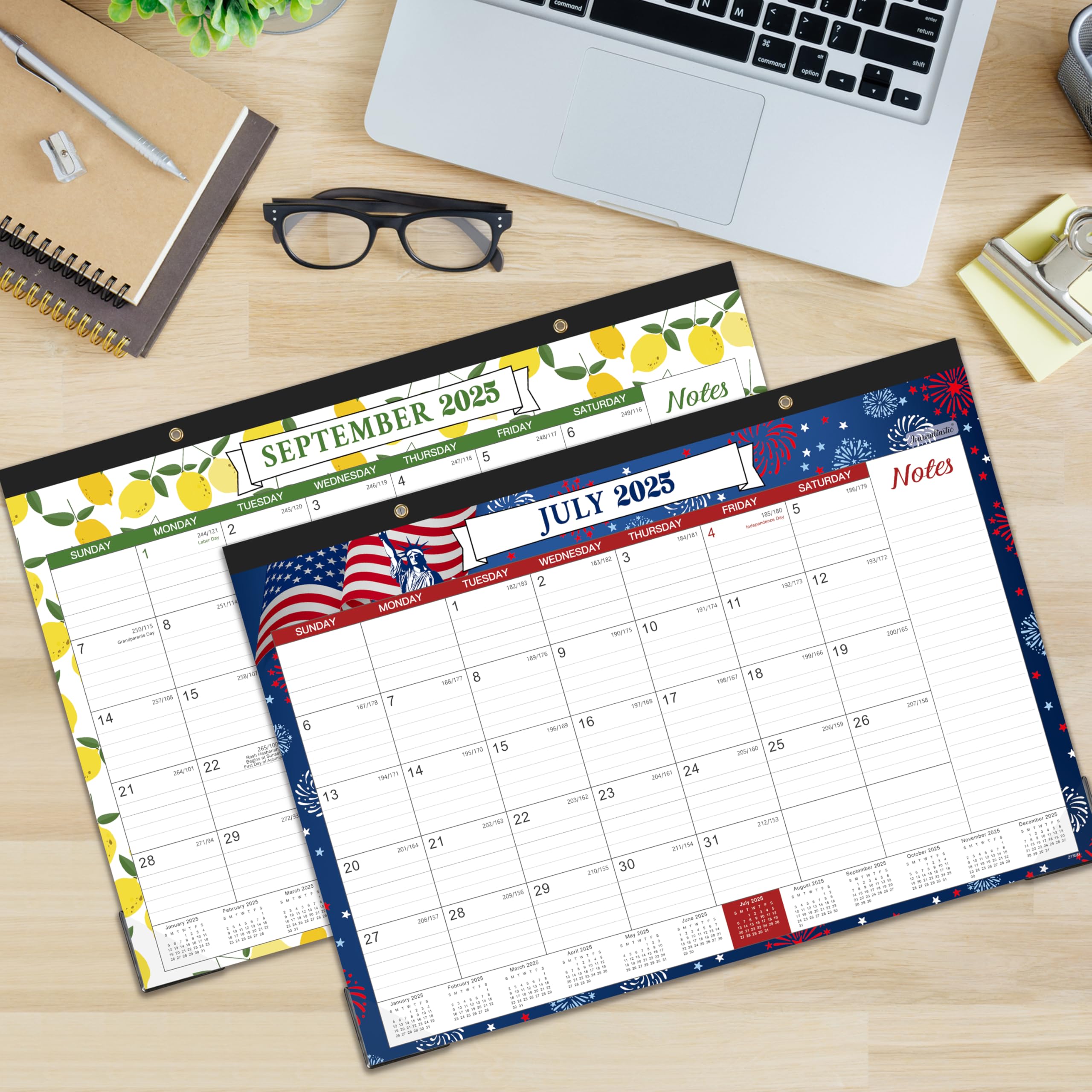2025-2026 Monthly Desk Calendar - 18 Months from July 2025 to December 2026, 16.9