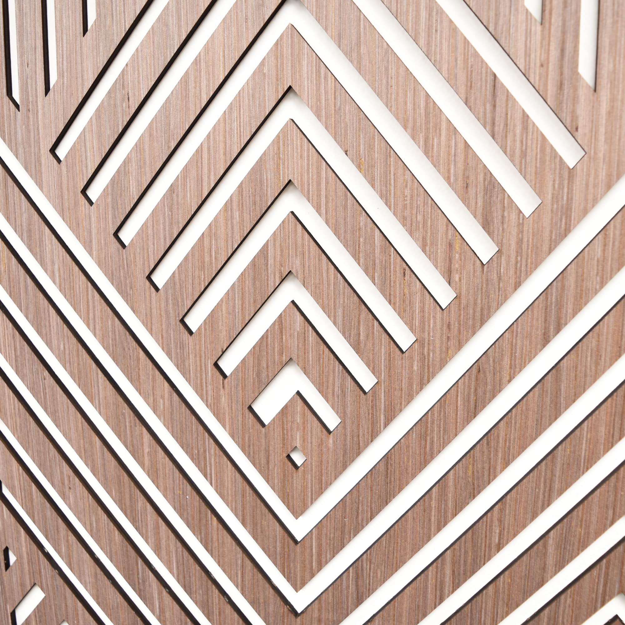 Set of 3 Geometric Wood Wall Art Panels - Mountain Landscape Decor for Living Room, Bedroom & Office