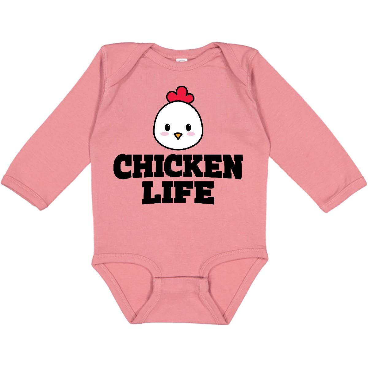 Inktastic Chicken Life Long Sleeve Baby Bodysuit - Cute Farm Animal Onesie for Newborns & Infants - Perfect for Playtime, Photo Shoots & Everyday Wear