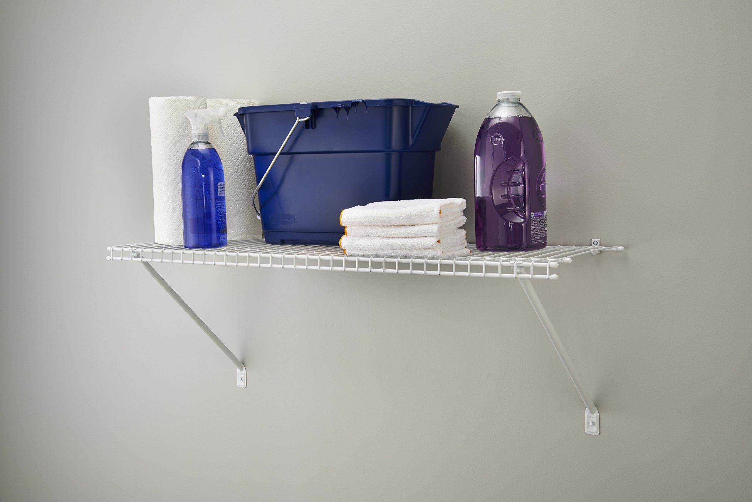ClosetMaid 2 Ft. Wire Shelf Kit with Hardware - White Vinyl Finish for Pantry, Closet & Laundry Organization - Perfect for Home Storage & Space Saving Solutions
