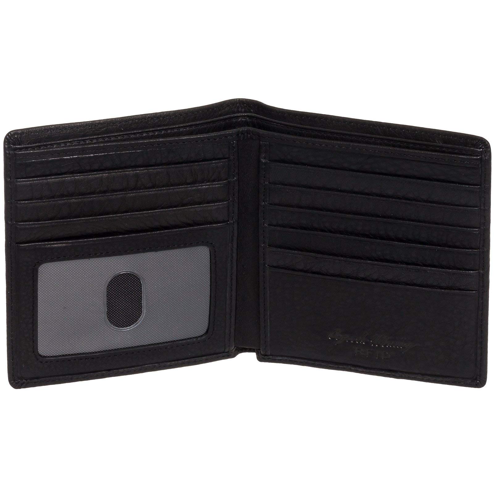 Men's RFID Blocking Hipster Wallet - Slim Minimalist Leather Bifold Wallet for Men (Black) | Perfect for Travel, Everyday Use & Gift Giving