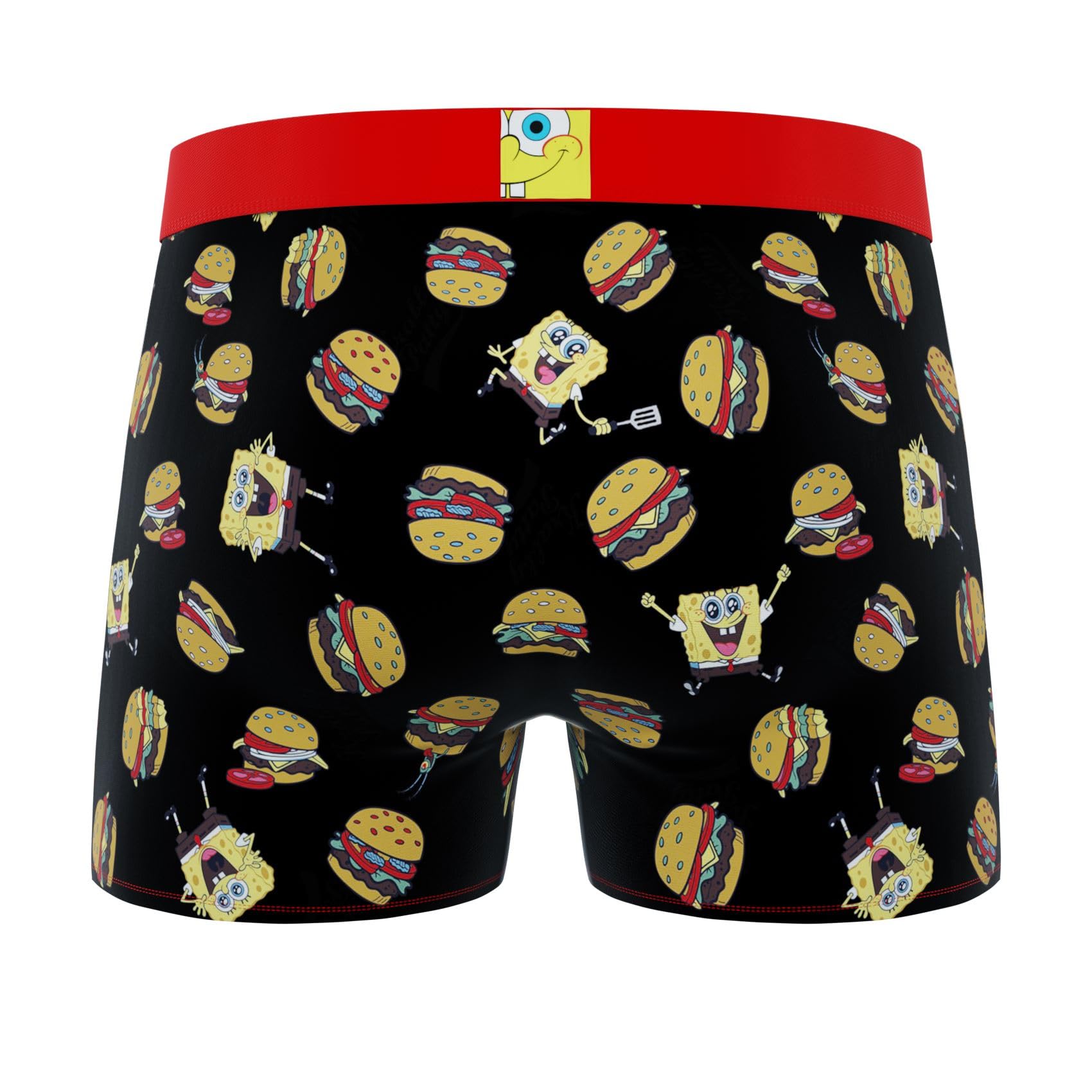 CrazyBoxer Men's Spongebob Squarepants Boxer Briefs - Soft Anti-Irritation Comfort Underwear with Breathable Fabric for Daily Wear & Sleep