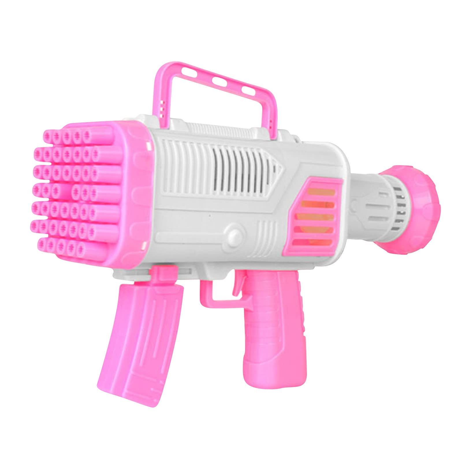 Birdeem 50ml Electric Automatic Bubble Blower Machine with 44 Holes & LED Lights - Pink Bubble Blaster Toy for Kids Birthday Parties, Summer Outdoor Activities, and Indoor Play (Model 512)