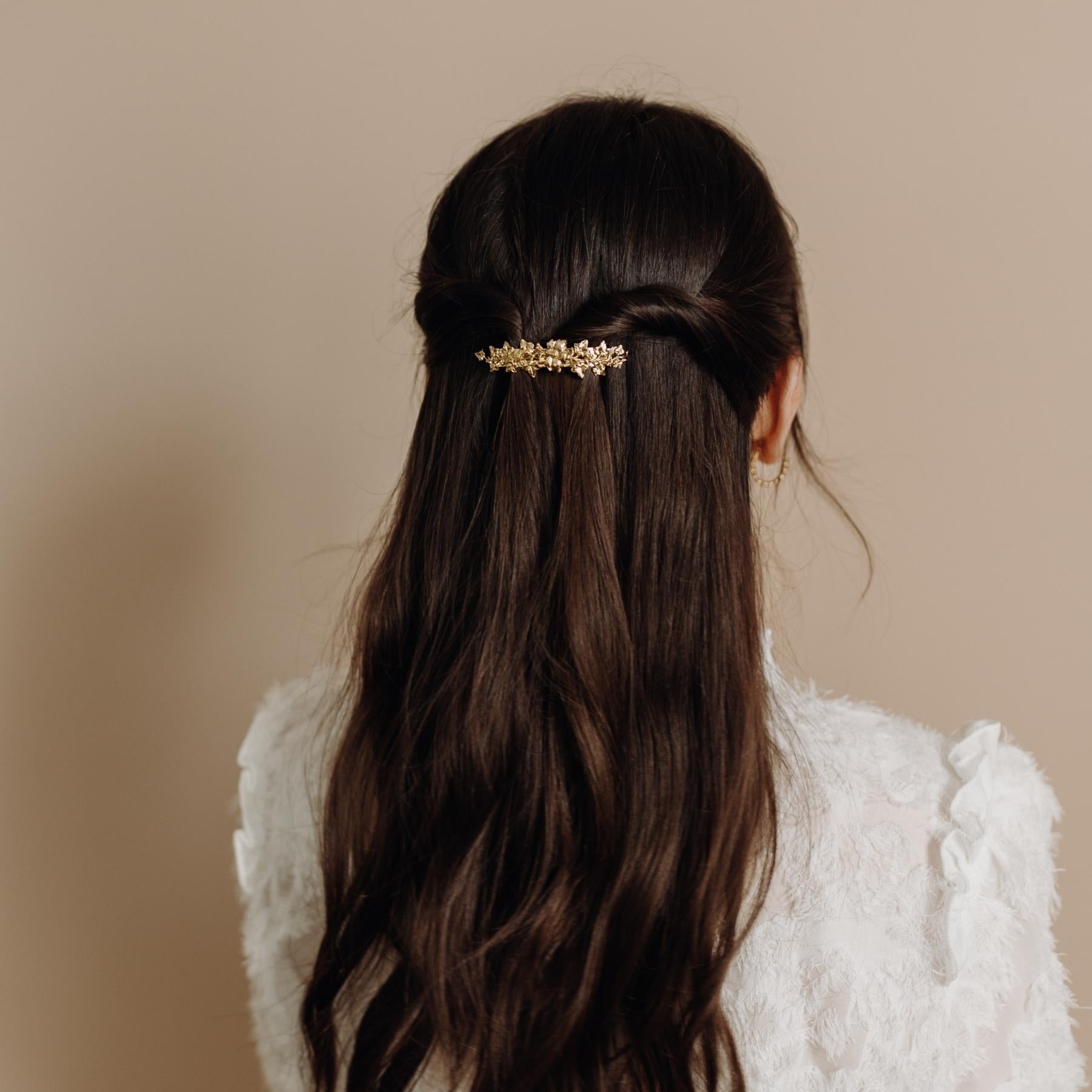 Elegant Gold Calliope Hair Clip - Perfect for Weddings, Parties & Everyday Style | Petite Hair Barrettes for Women & Girls