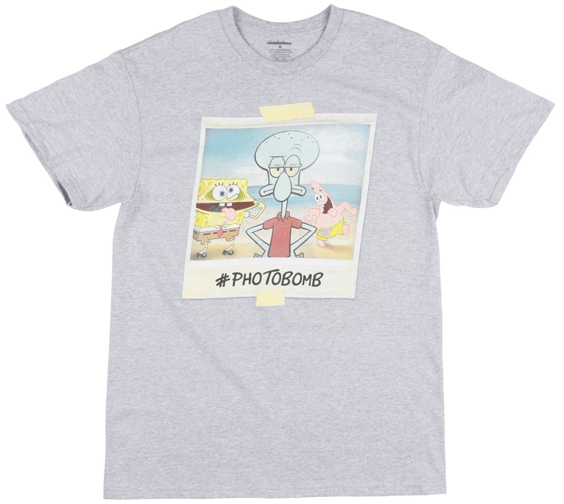 Spongebob Photobomb T-Shirt for Men - Funny Cartoon Graphic Tee - Perfect for Casual Wear, Cosplay & Gifts