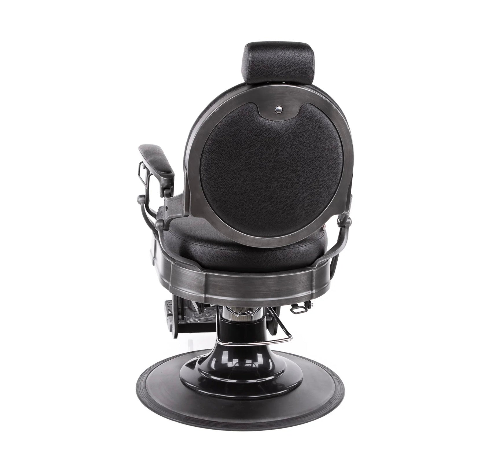 Princeton Professional Barber Chair with Brushed Metal Finish - Heavy Duty Salon & Home Haircut Styling Chair for Barbershops & Personal Grooming