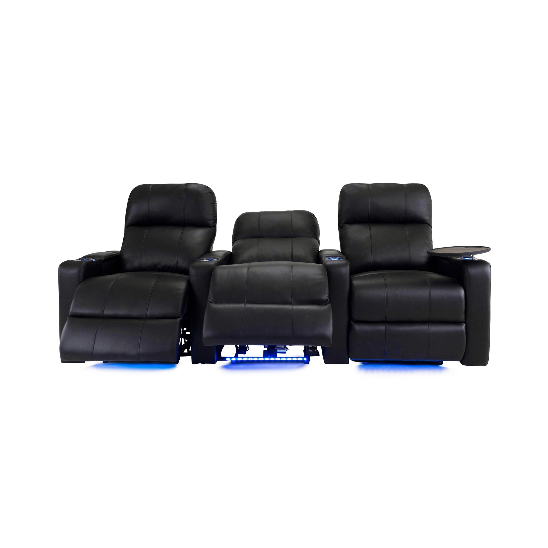 RowOne Triple Recliners - 3-Seater Power Reclining Sofa with USB Chargers, Cup Holders & Lumbar Support | Perfect for Living Room, Home Theater & Family Movie Nights