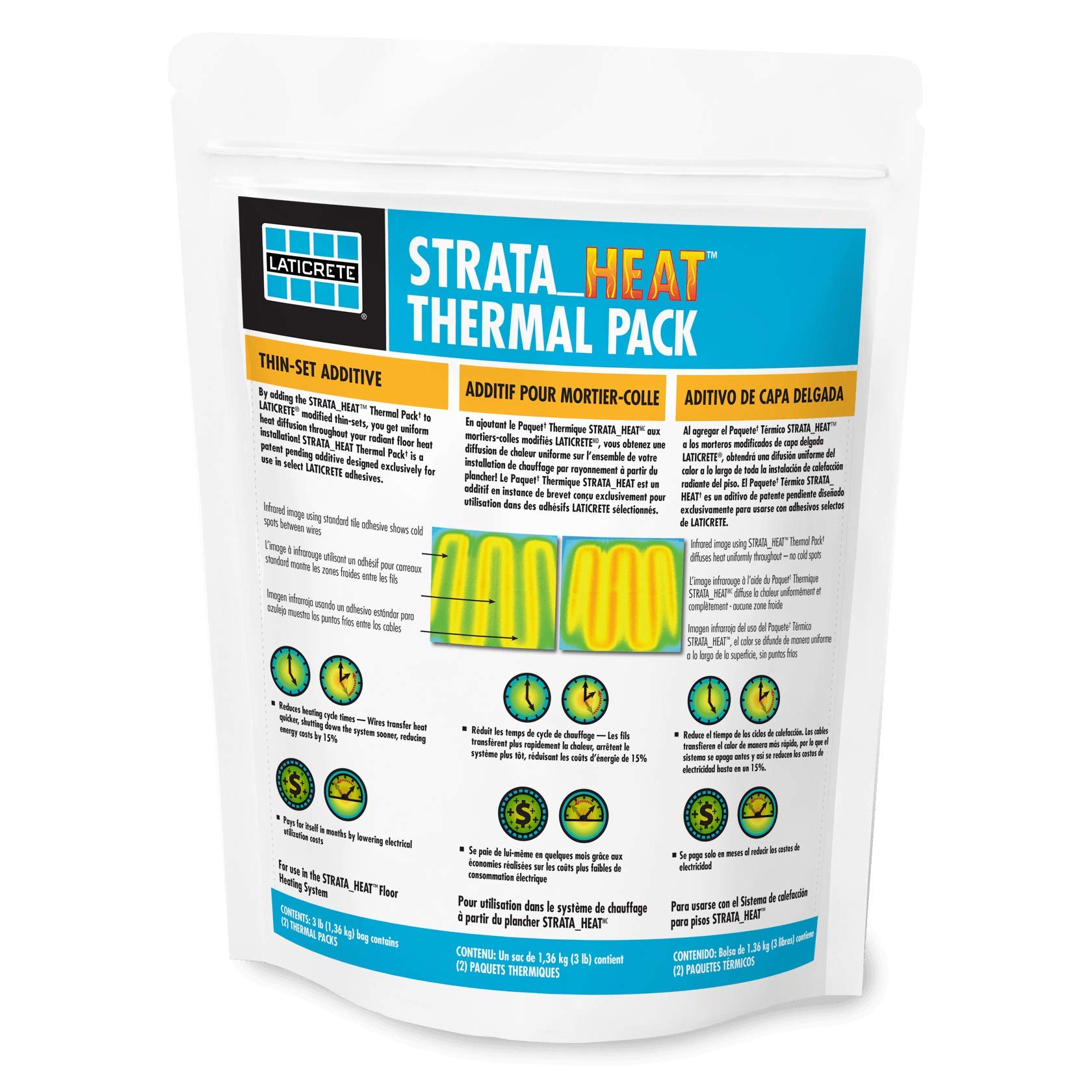 Laticrete Strata_Heat Thermal Pack - 3 lb. | Electric Floor Heating System | Perfect for Bathroom, Kitchen & Basement Floor Warming