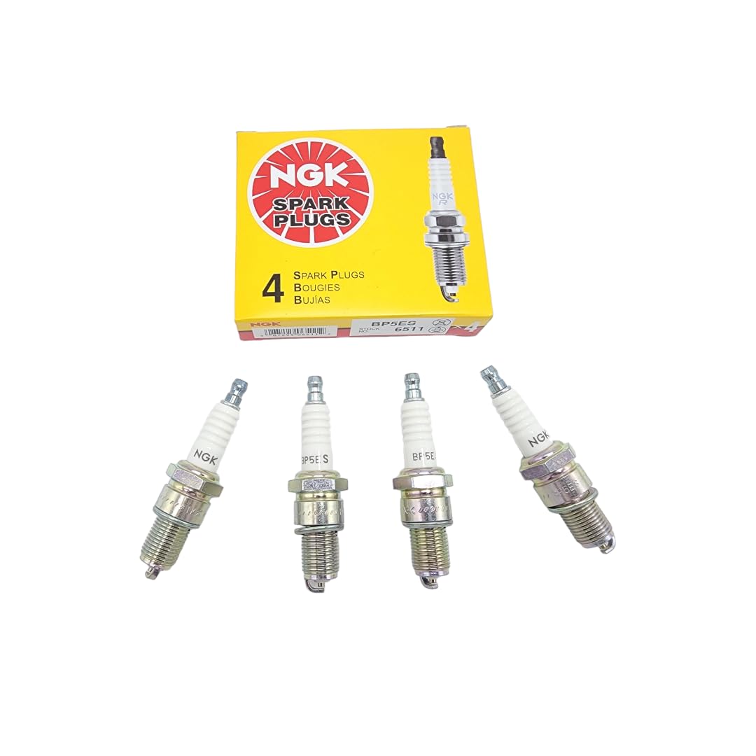 NGK BP5ES Spark Plug - 4 Pack High Performance Copper Core Spark Plugs for Cars, Trucks & Motorcycles - Ideal for Engine Tune-Ups & Maintenance