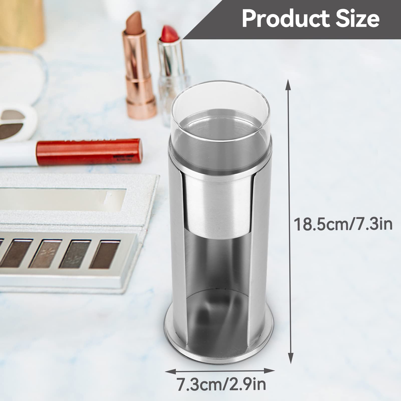 2-in-1 Stainless Steel Q-Tip Holder & Cotton Swab Organizer with Acrylic Lid - Perfect for Bathroom Vanity, Makeup Counter & Travel Storage | Hygienic Dispenser for Cotton Pads & Beauty Tools