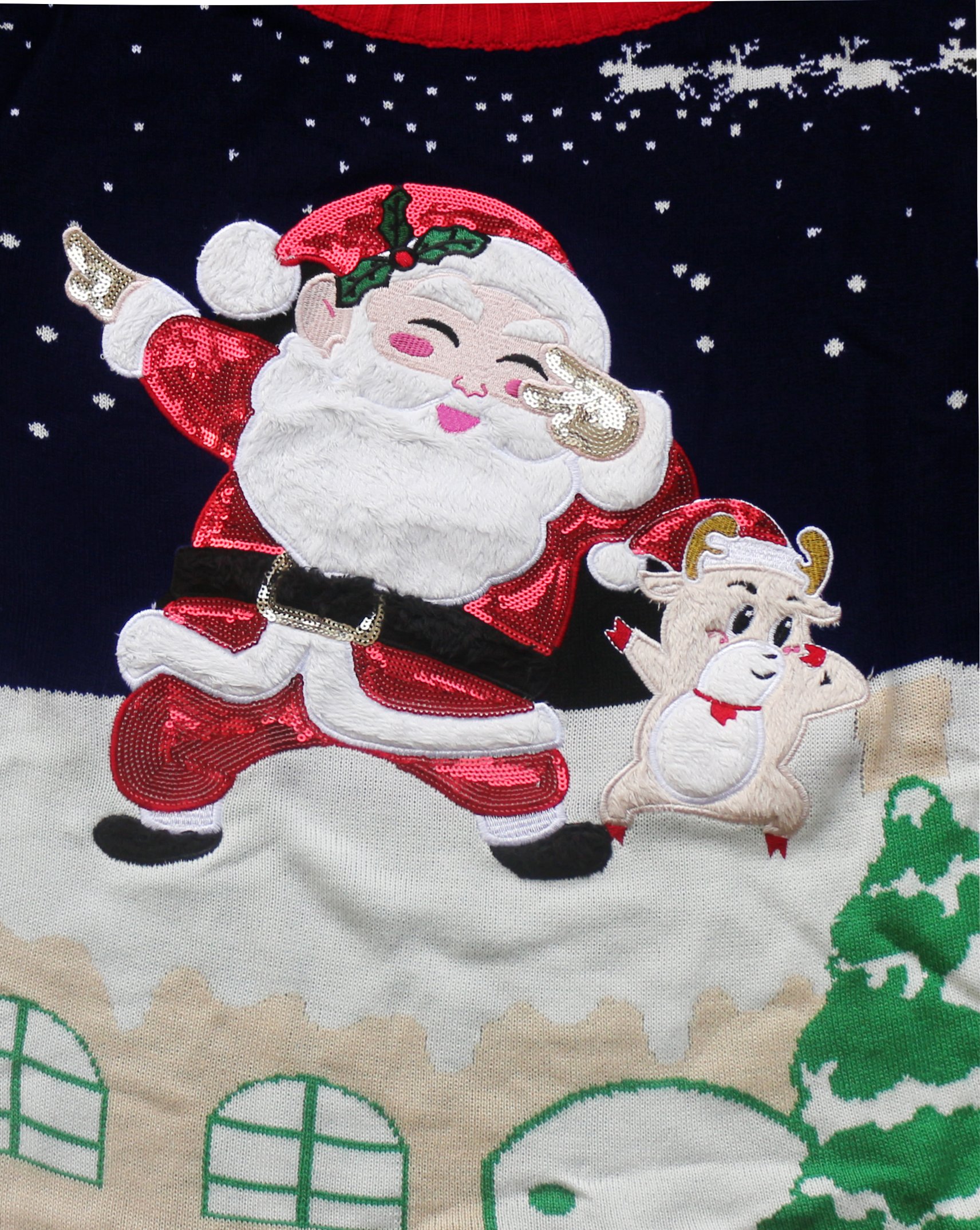 V28 Women's Ugly Christmas Sweater - Festive Reindeer Knit Pullover for Holiday Parties & Family Gatherings