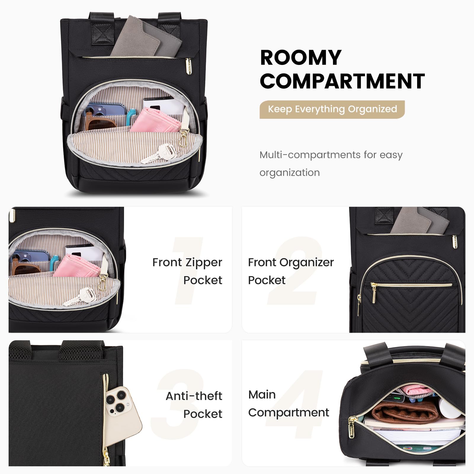 LOVEVOOK Mini Backpack Purse for Women - Waterproof Small Backpack with Adjustable Straps, Cute Convertible Backpack for Daily Use, Work & Travel - Perfect for Commuting, Shopping and Weekend Getaways