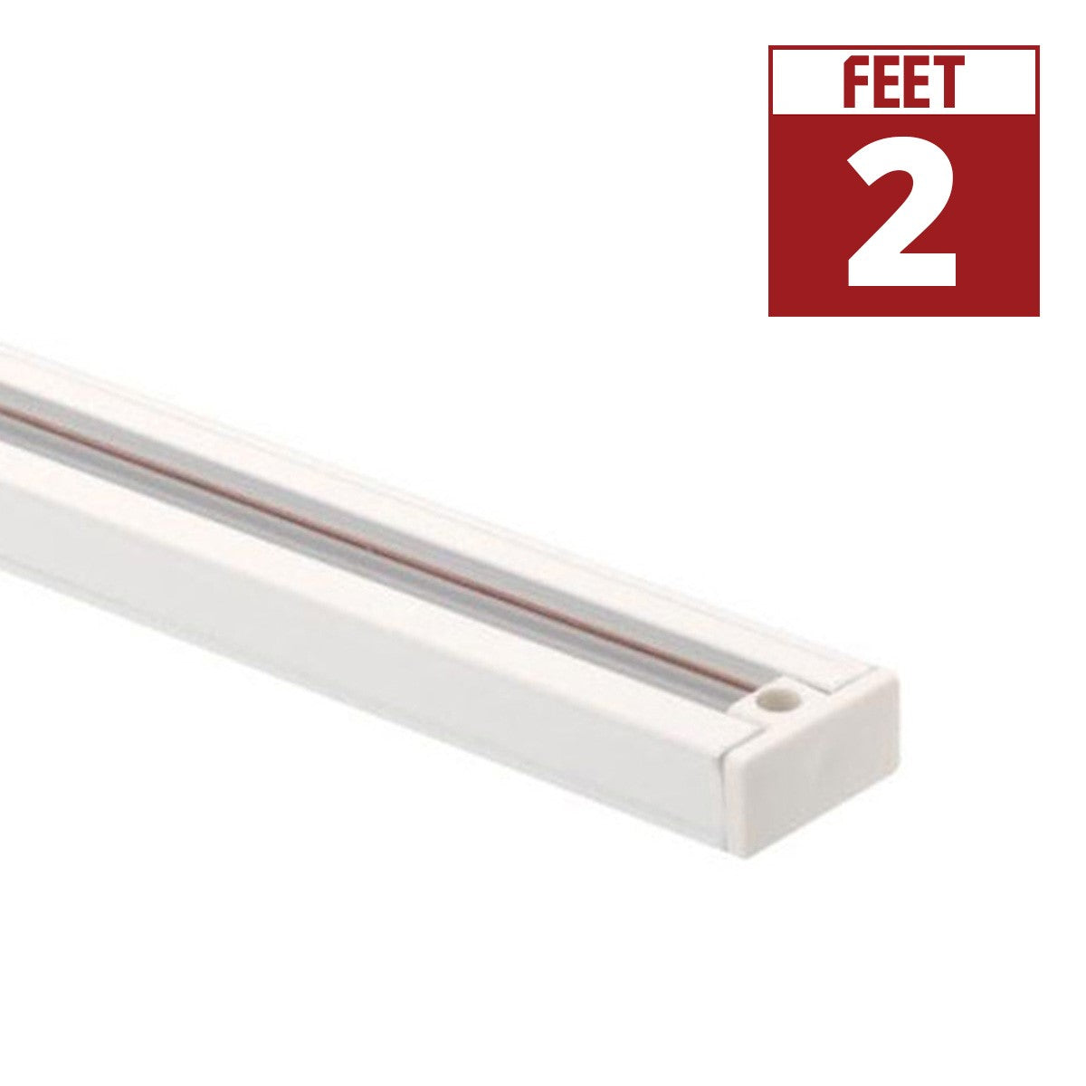 2 Ft. Track Rail Lighting System - Single Circuit, Halo White Finish - Perfect for Kitchen, Living Room & Retail Display Lighting