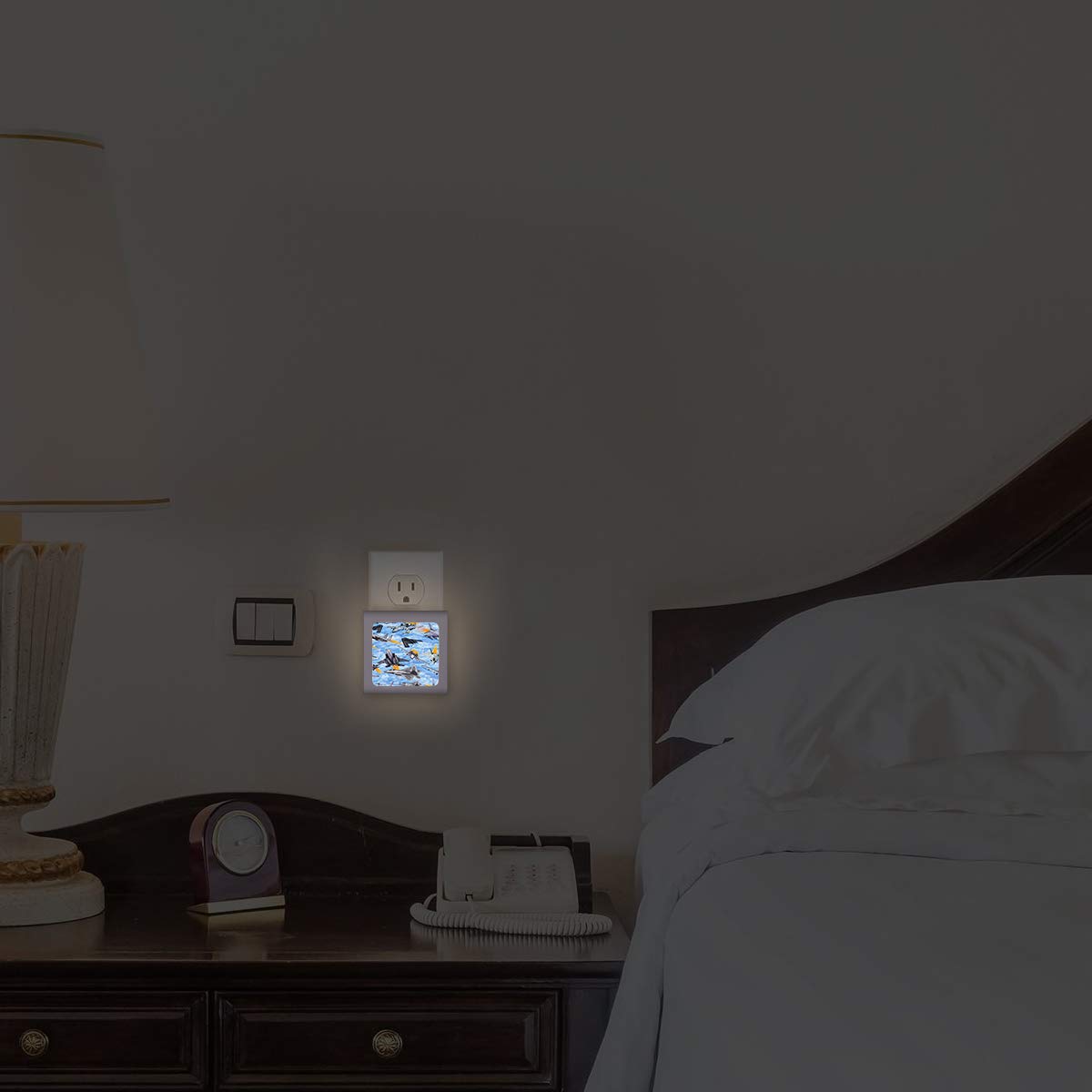 Dimmable LED Night Light with Auto On/Off Sensor, Adjustable Brightness & Warm White Light - Perfect for Bathroom, Hallway, Nursery & Bedroom - Air Force Design by Dan Morris - Ideal for Nighttime Safety & Comfort