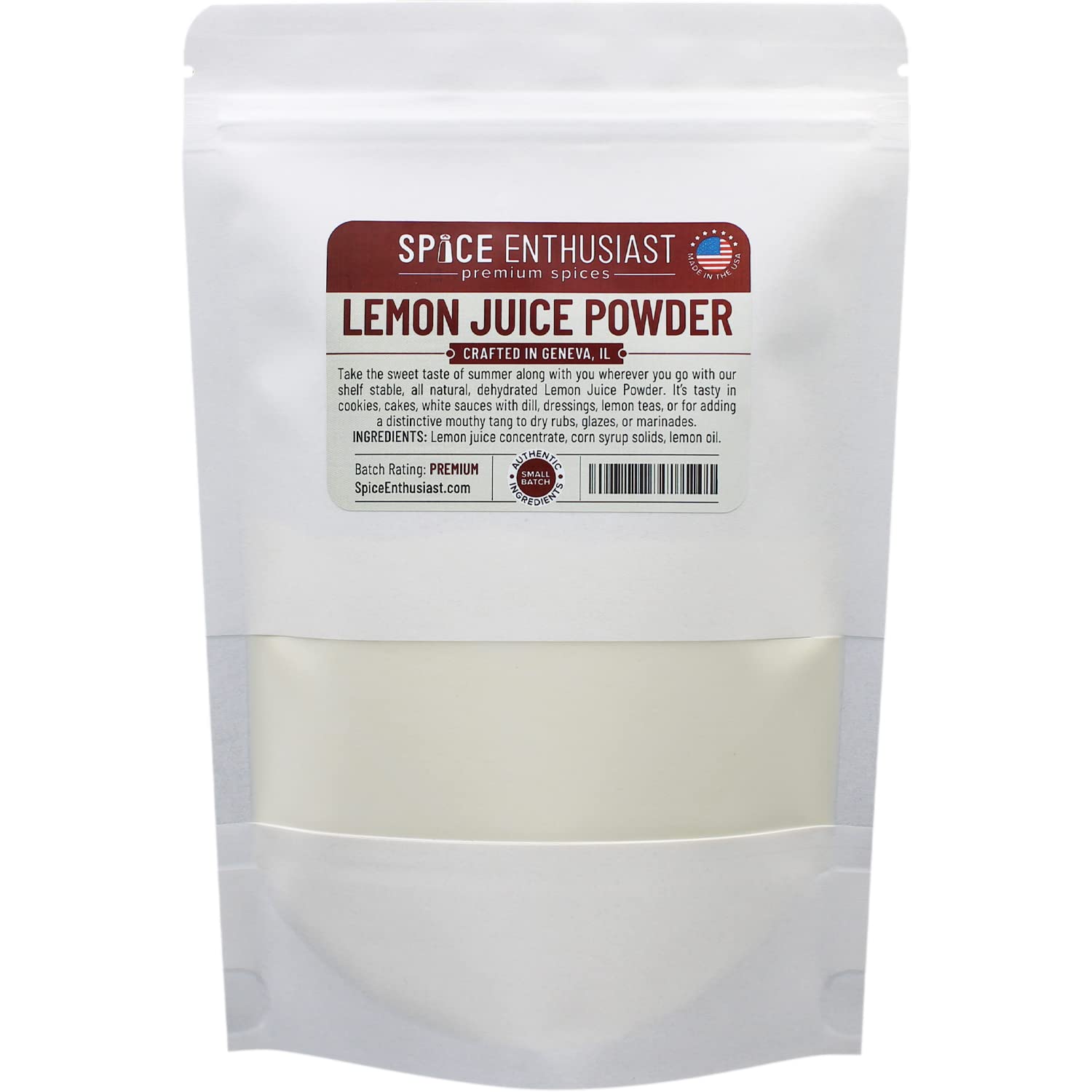 Lemon Juice Powder for Cooking & Baking - 1 lb Bulk | Natural Citrus Flavor Enhancer for Drinks, Marinades & Desserts