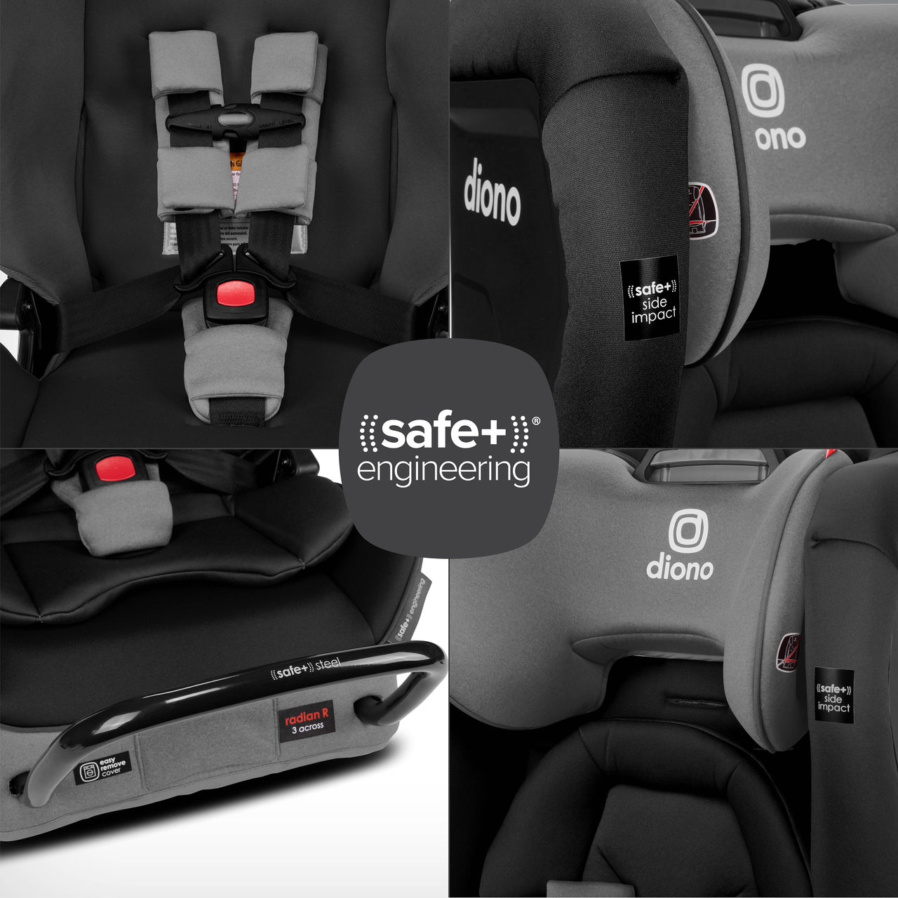 Diono Radian 3RXT SafePlus Convertible Car Seat - 3-in-1 Rear Facing, Forward Facing & Booster Seat for Kids 5-120 lbs | Premium Safety for Infants to Toddlers | Perfect for Family Travel & Daily Commute