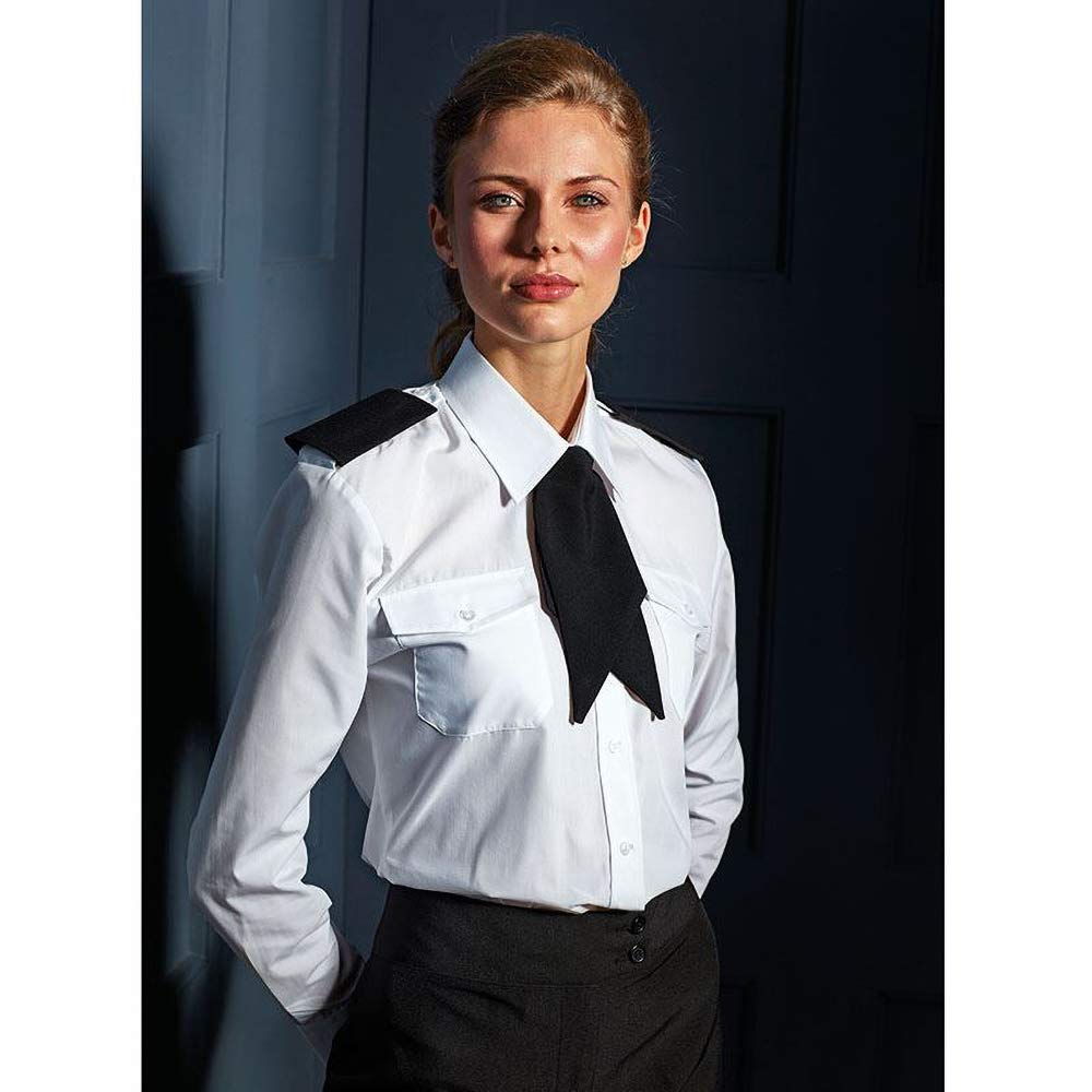 Premium Women's Long Sleeve Pilot Shirt - Stylish Aviation-Inspired Blouse for Flight Crew & Fashion | Office Wear, Travel Outfit & Costume Party