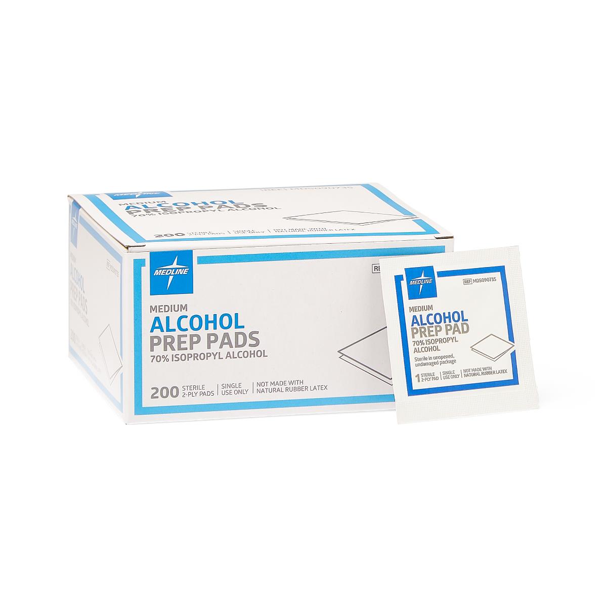 Sterile Alcohol Prep Pads (100 Count) - Medium Size 2x2 Inch for First Aid, Medical Use, Tattoo & Injection Cleaning - Disposable Wipes for Sanitizing Skin, Wounds & Medical Equipment