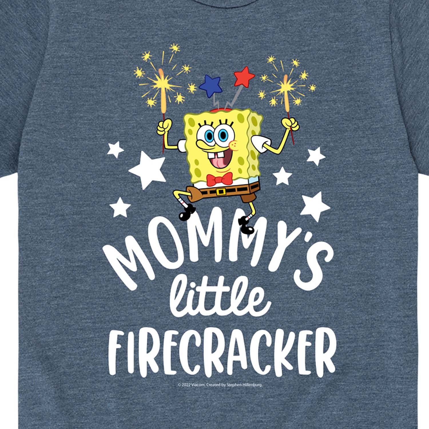 Spongebob Squarepants 'Mommy's Little Firecracker' Graphic T-Shirt for Toddlers & Kids - Soft Cotton Short Sleeve Tee - Perfect for Playdates, Birthday Parties & Everyday Wear