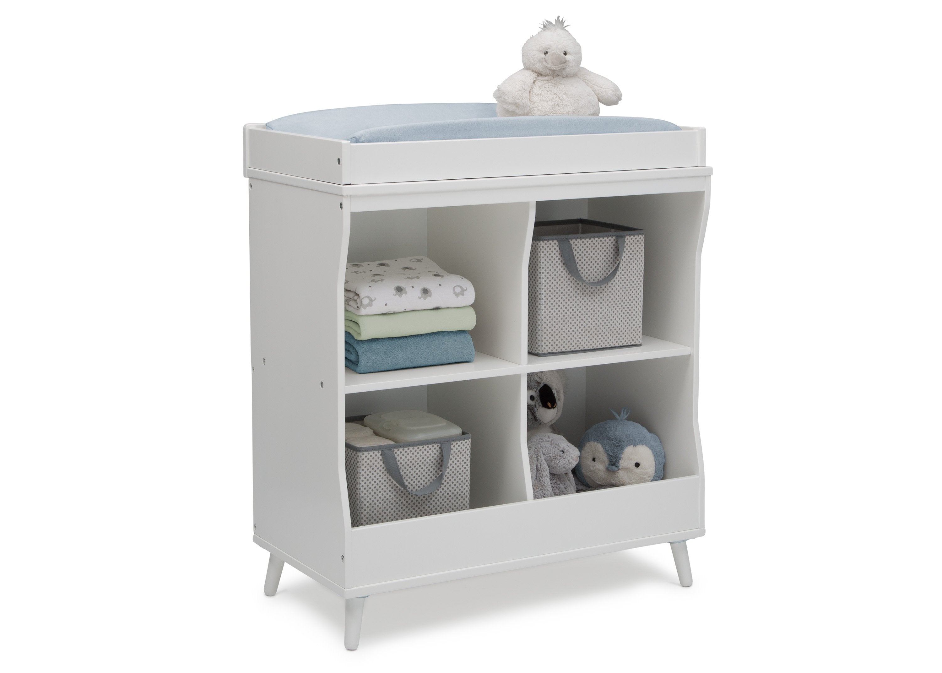 Essex Changing Table with Bookcase - Nursery Dresser & Storage Organizer for Baby Essentials | Perfect for Diaper Changing, Baby Clothes, and Book Storage