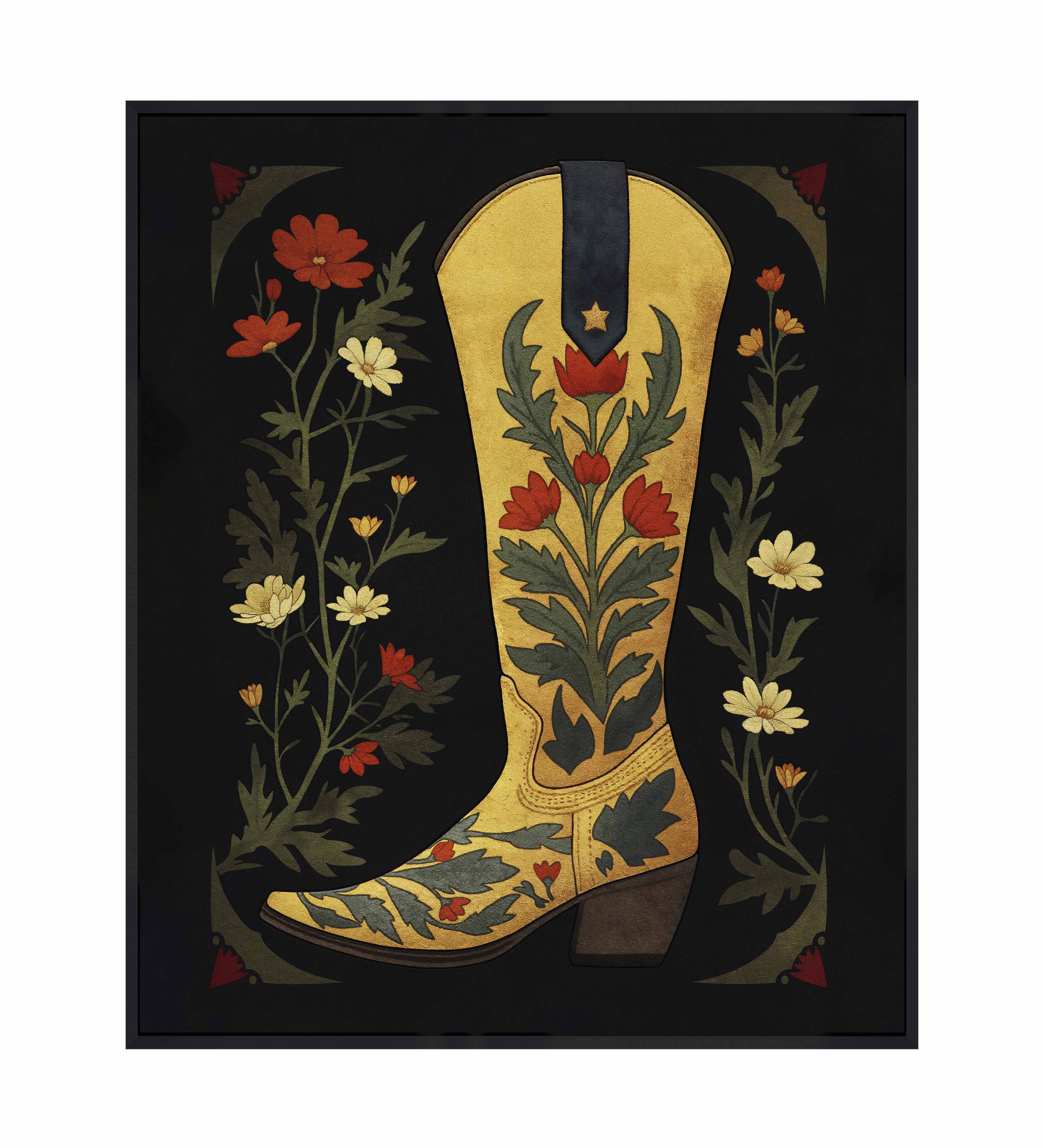 Frontier Floral Gallery Wrapped Canvas Wall Art - Handmade Modern Home Decor for Living Room, Bedroom & Office | Ready to Hang