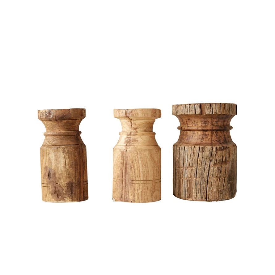 Handmade Reclaimed Wood Candle Holder - Rustic Home Decor for Table Centerpiece, Wedding, Dinner Party & Cozy Night