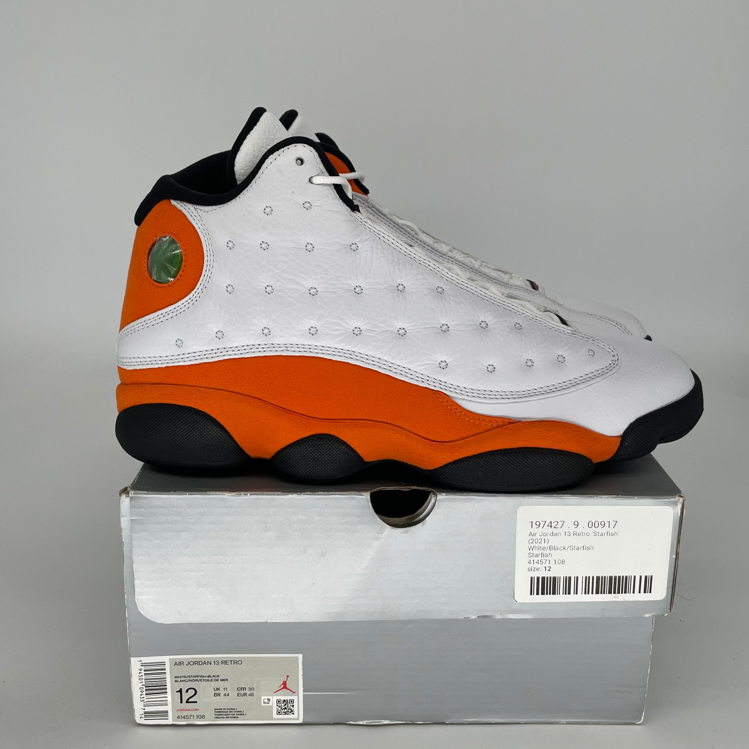 Original Air Jordan 13 Retro 'Starfish' Men's Basketball Shoes - Size 12 (414571-108) for Court Performance & Streetwear Style