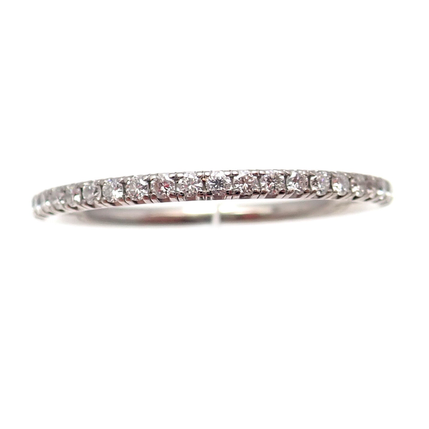 Authentic De Beers 18k White Gold 0.37 Carat Diamond Aura Band Ring Size 7.5 - Elegant Wedding Band, Anniversary Gift for Her, Luxury Jewelry for Special Occasions