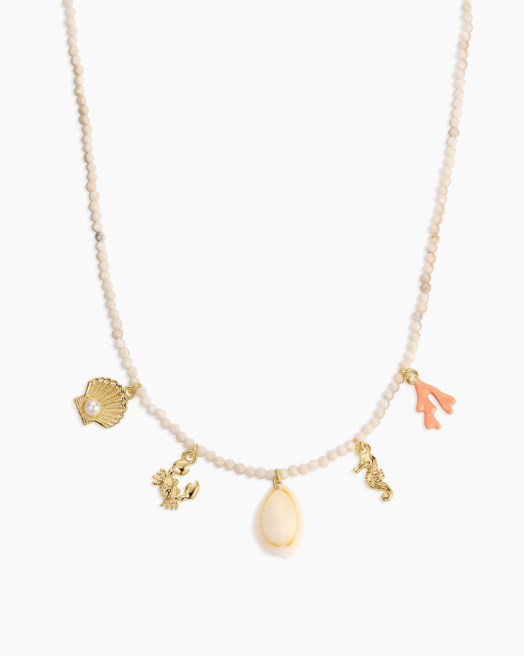 Ocean Mini Charm Necklace - Dainty Sea-Themed Jewelry for Women - Perfect for Beach Vacations, Summer Outfits & Gift Giving