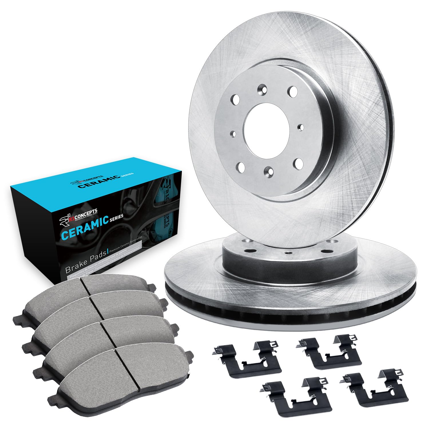 R1 Concepts Premium Front Brake Kit - Ceramic Brake Pads & Rotors with Hardware | Fits 1993 Volkswagen Passat | Perfect for Daily Driving & Performance Upgrades