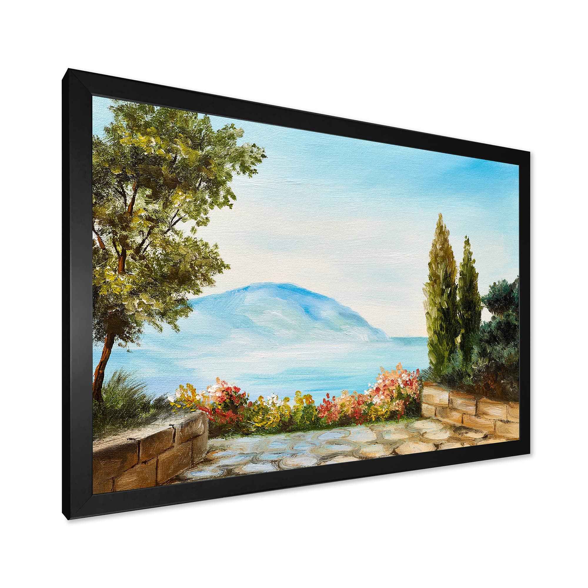 Coastal Framed Wall Art - Nautical Beach Decor with Ocean & Mountain Views - Perfect for Living Room, Bedroom, or Beach House Decor