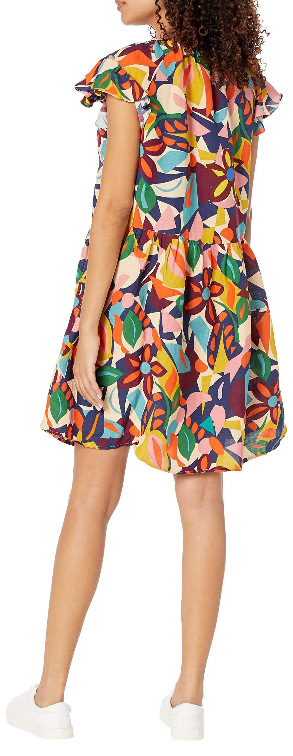 Velvet by Graham & Spencer Women's Alexandra Matisse Printed Linen Dress - Flowy Summer Dress for Beach, Vacation & Casual Wear