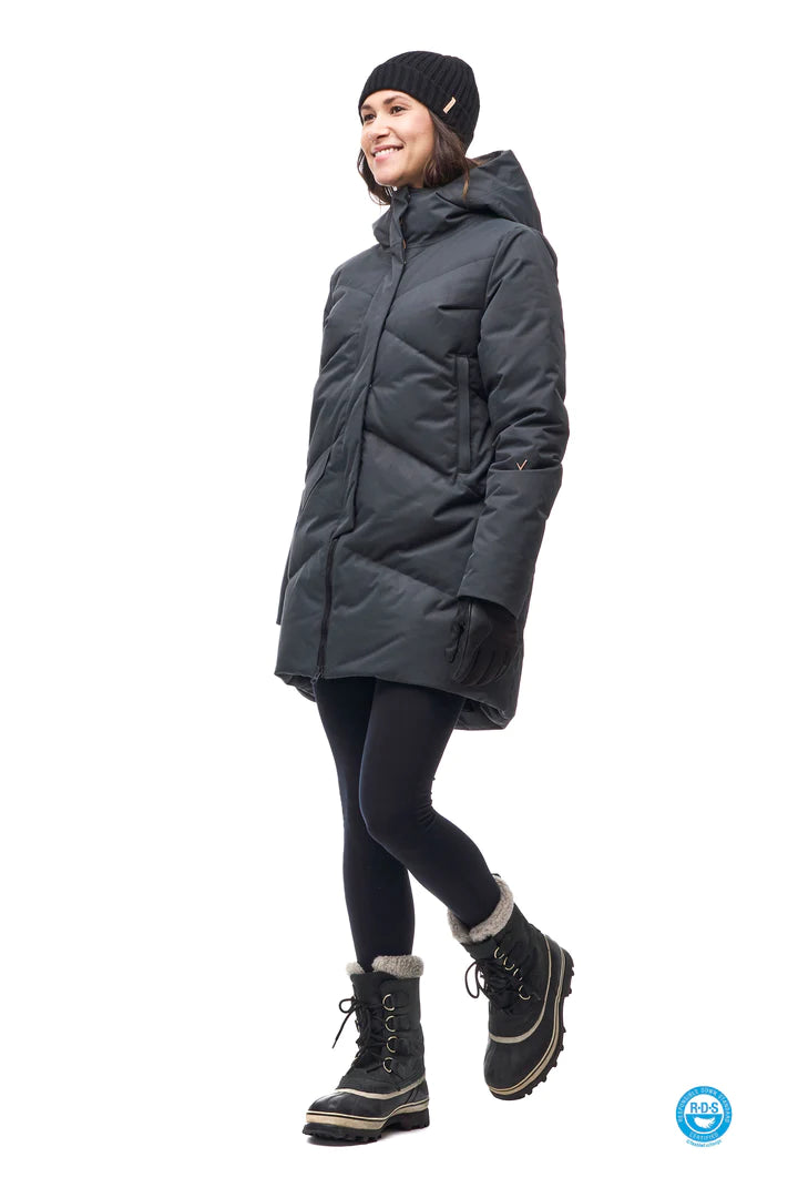 Ayaba Women's Simplified Parka Jacket - Lightweight Waterproof Winter Coat with Hood, Warm Puffer Outerwear for Cold Weather - Perfect for Skiing, Hiking & Daily Commute