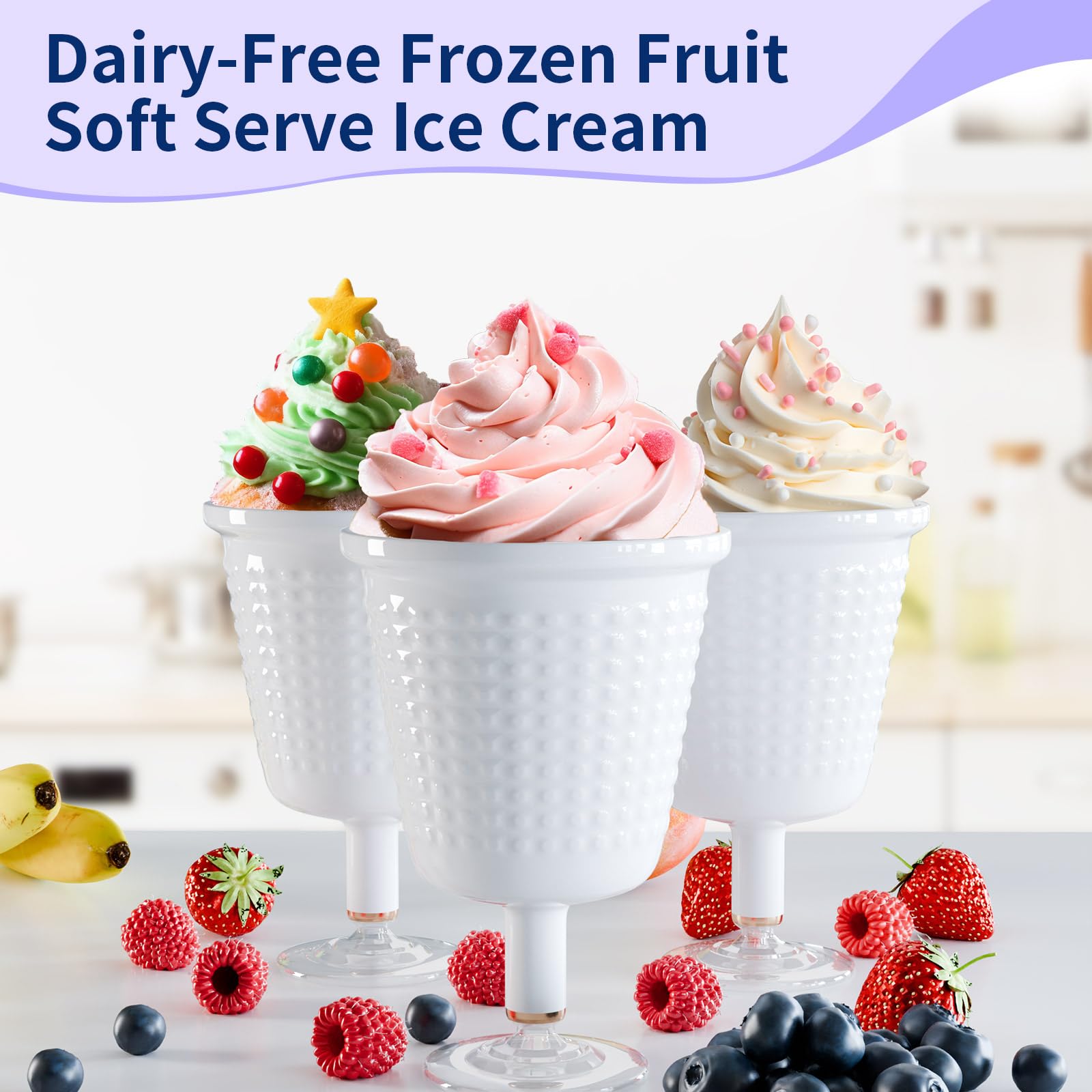 KitchenAid Stand Mixer Frozen Fruit Soft Serve Maker - Dairy-Free Sorbet & Ice Cream Attachment | Dishwasher-Safe Dessert Maker for Homemade Fruit Treats | Perfect for Vegan Desserts, Kids Snacks & Summer Parties by OTOmitra