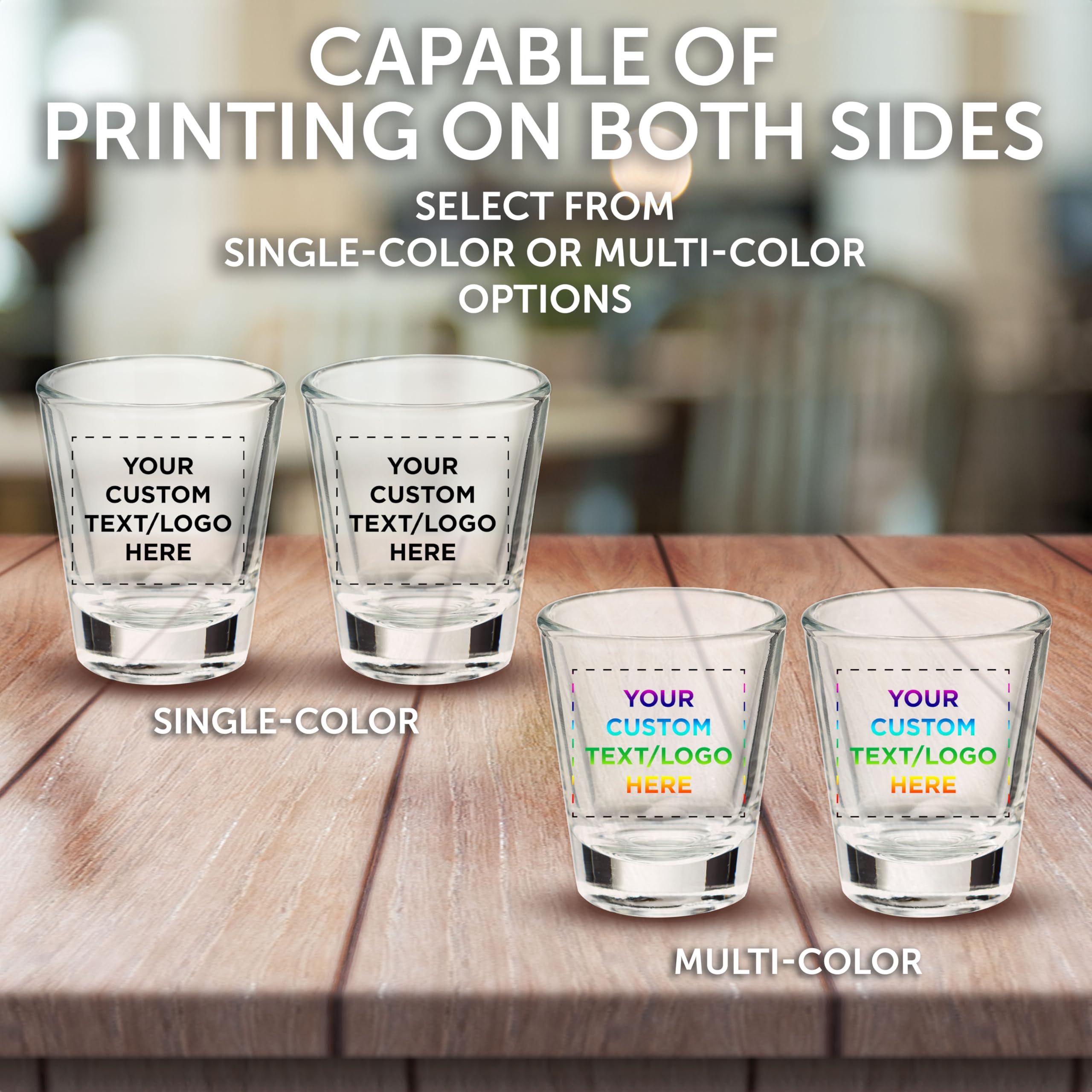 Custom Shot Glasses 1.75oz (100-Pack) - Personalized Bulk for Weddings & Parties