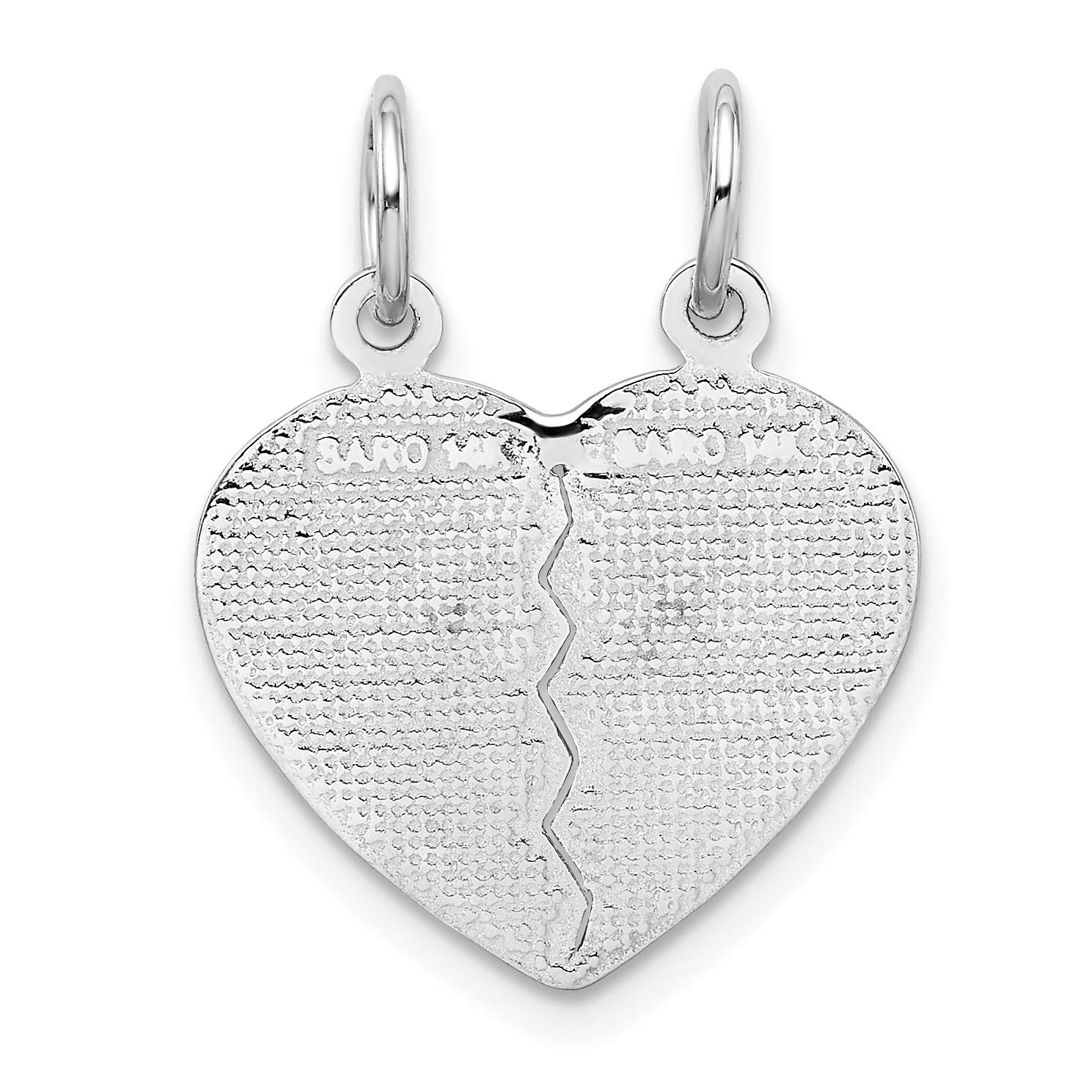 14K Solid White Gold Best Friend Break-Apart Necklace - Matching Pendant Charm for Couples, BFFs & Sisters - Perfect Gift for Anniversaries, Birthdays & Valentine's Day