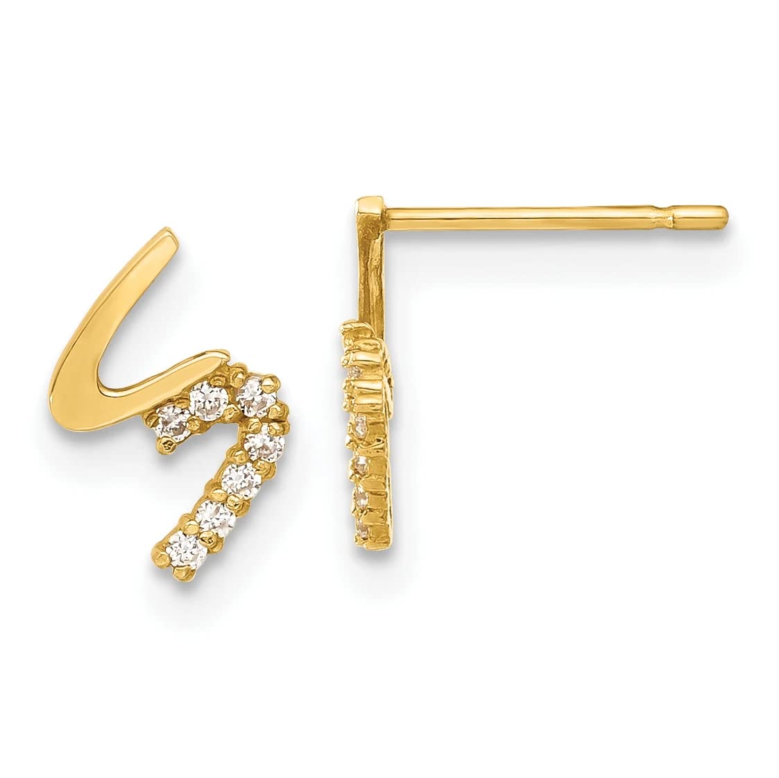 14K Gold Madi K CZ Children's Post Earrings - Hypoallergenic & Sparkling Studs for Girls, Perfect for Birthdays, Gifts & Special Occasions