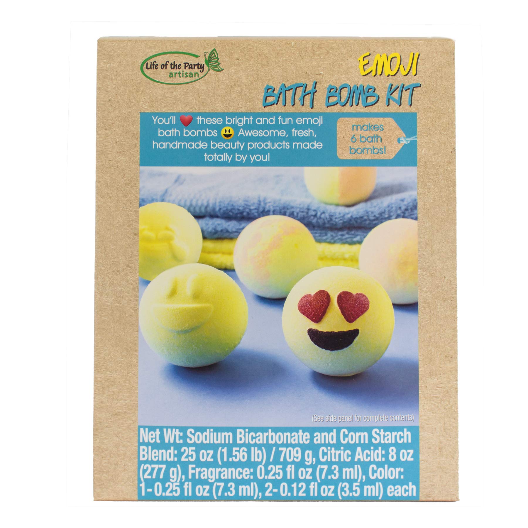 Life of the Party Emoji Bath Bomb Kit - Fun & Colorful Gift Set for Spa Night, Birthday Parties & Relaxation